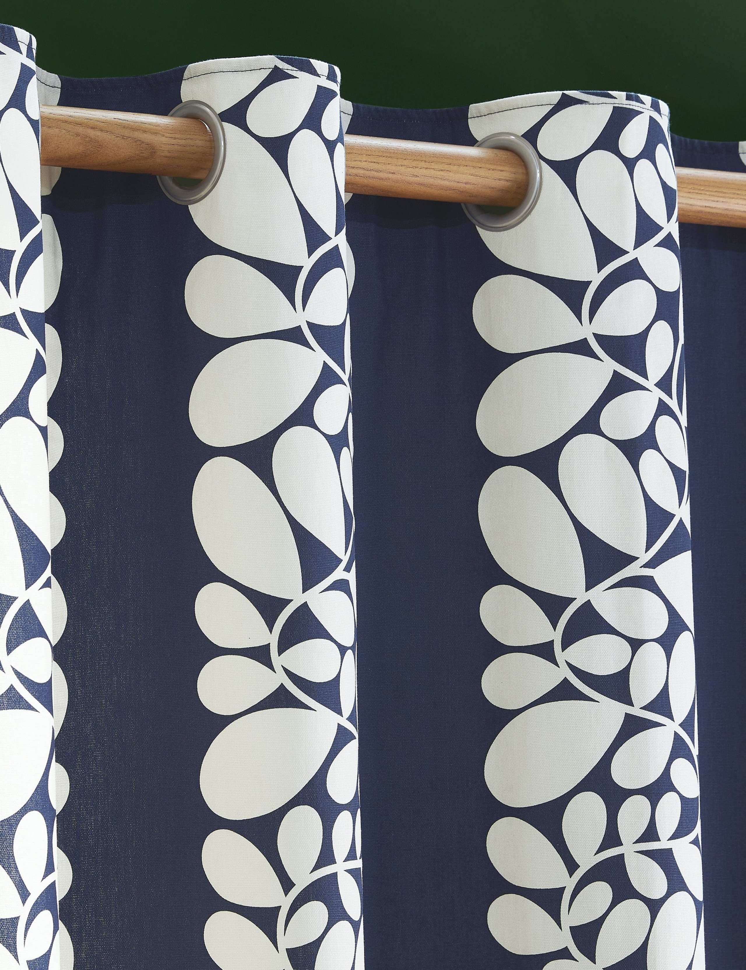 Sycamore Stripe Pure Cotton Eyelet Curtains 2 of 3