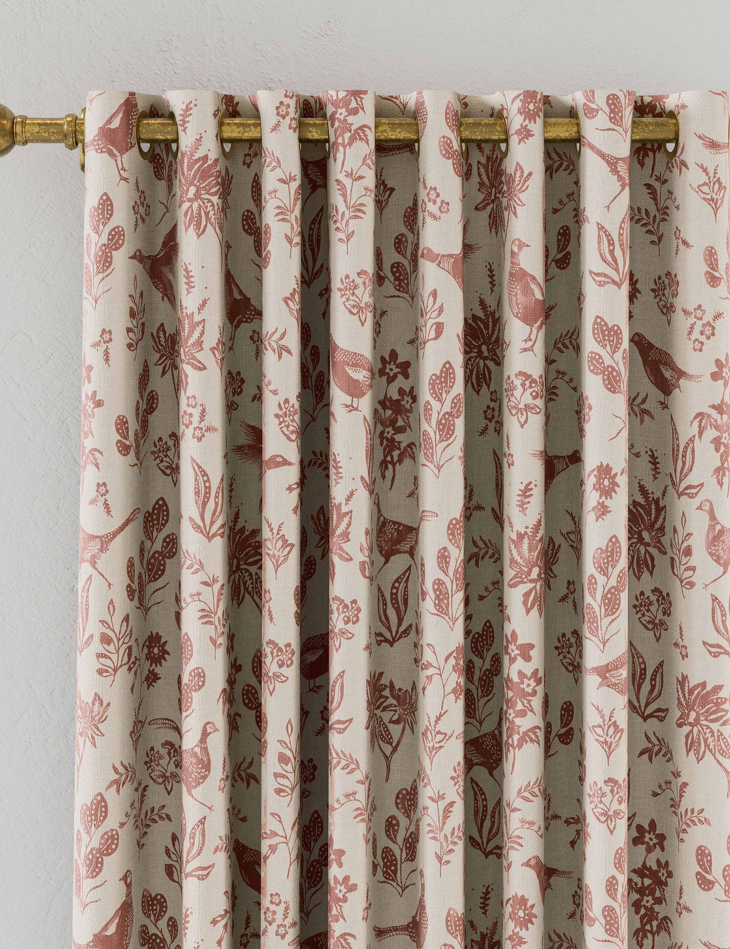 Festival Pheasants Pure Cotton Eyelet Blackout Curtains 2 of 3