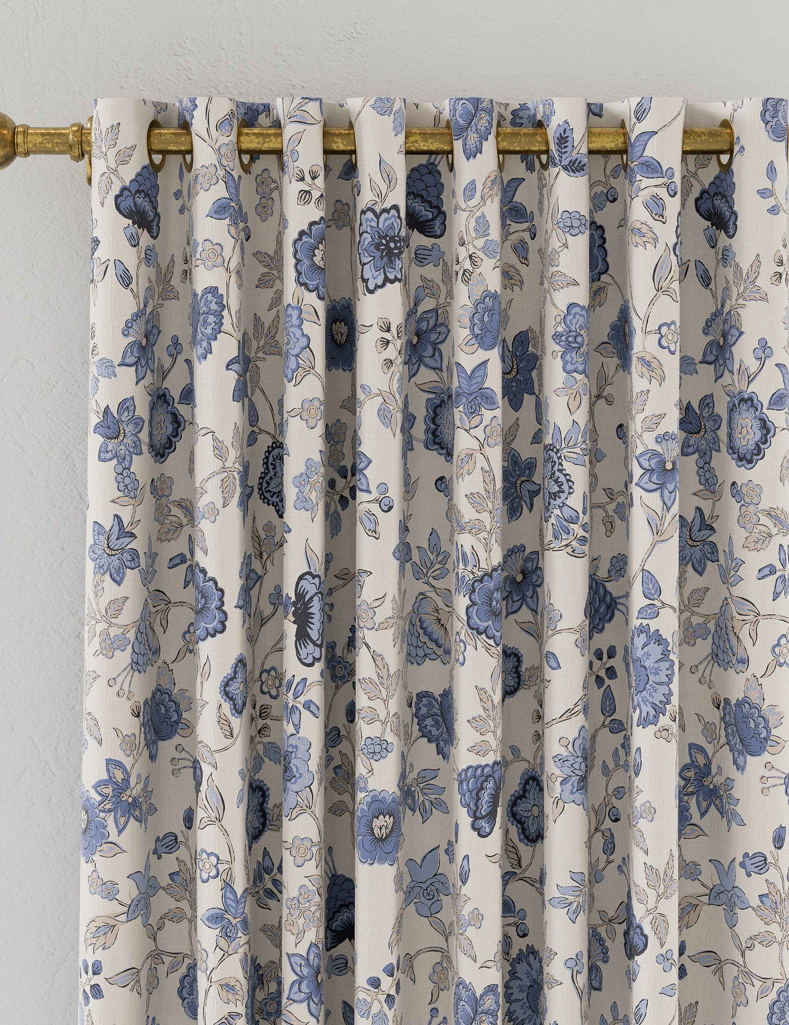 Indienne Pure Cotton Eyelet Blackout Curtains 2 of 3
