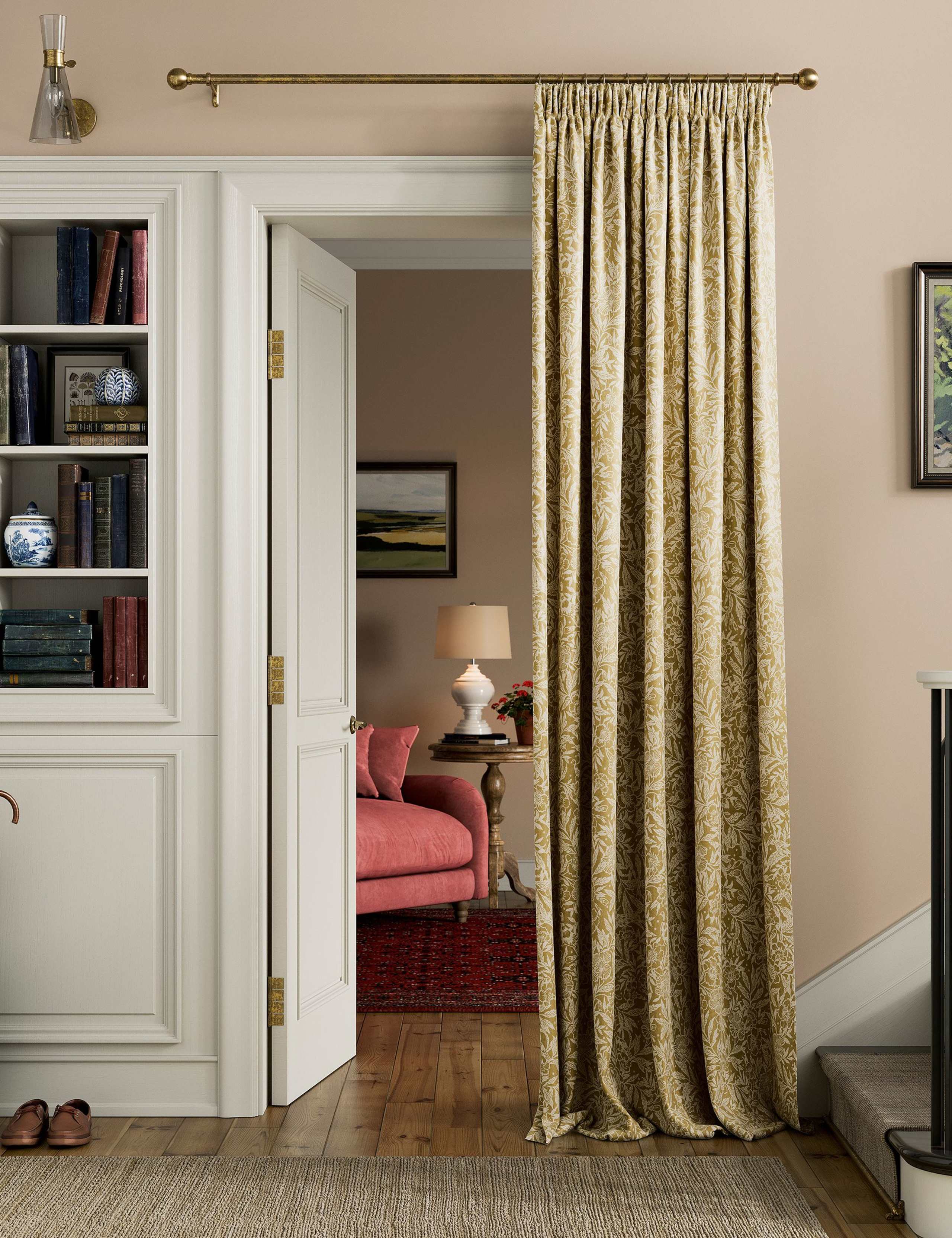 Twilight Ditsy Pure Cotton Pencil Pleat Curtains 2 of 4