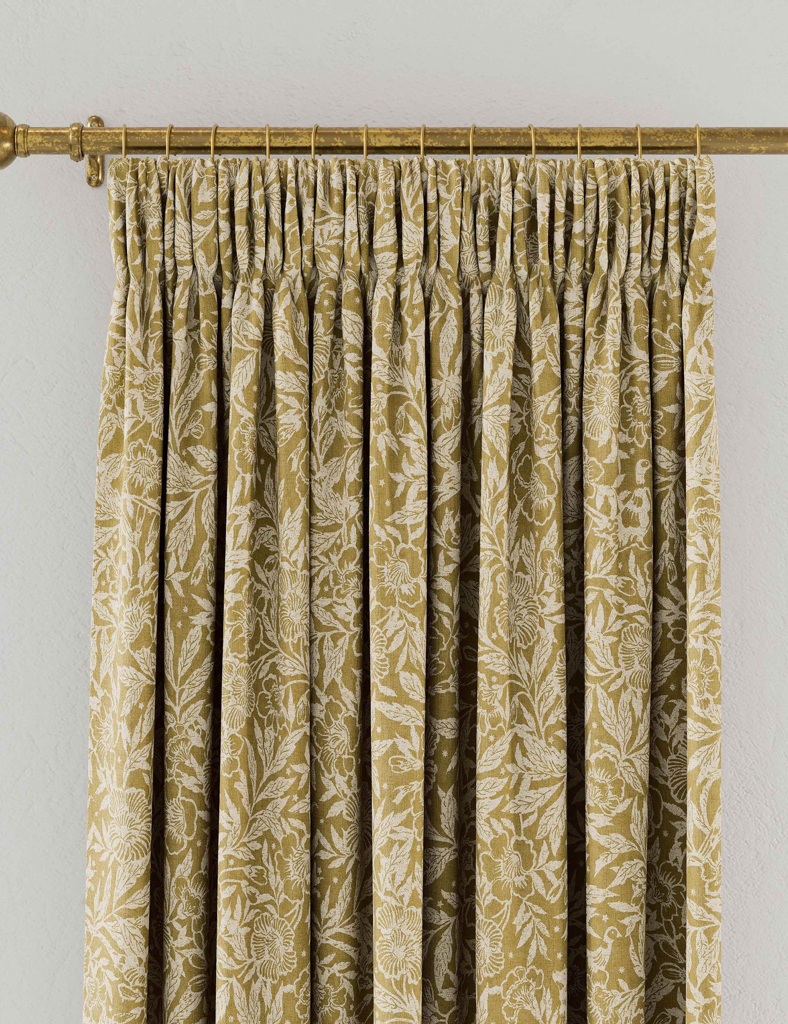 Twilight Ditsy Pure Cotton Pencil Pleat Curtains 3 of 4