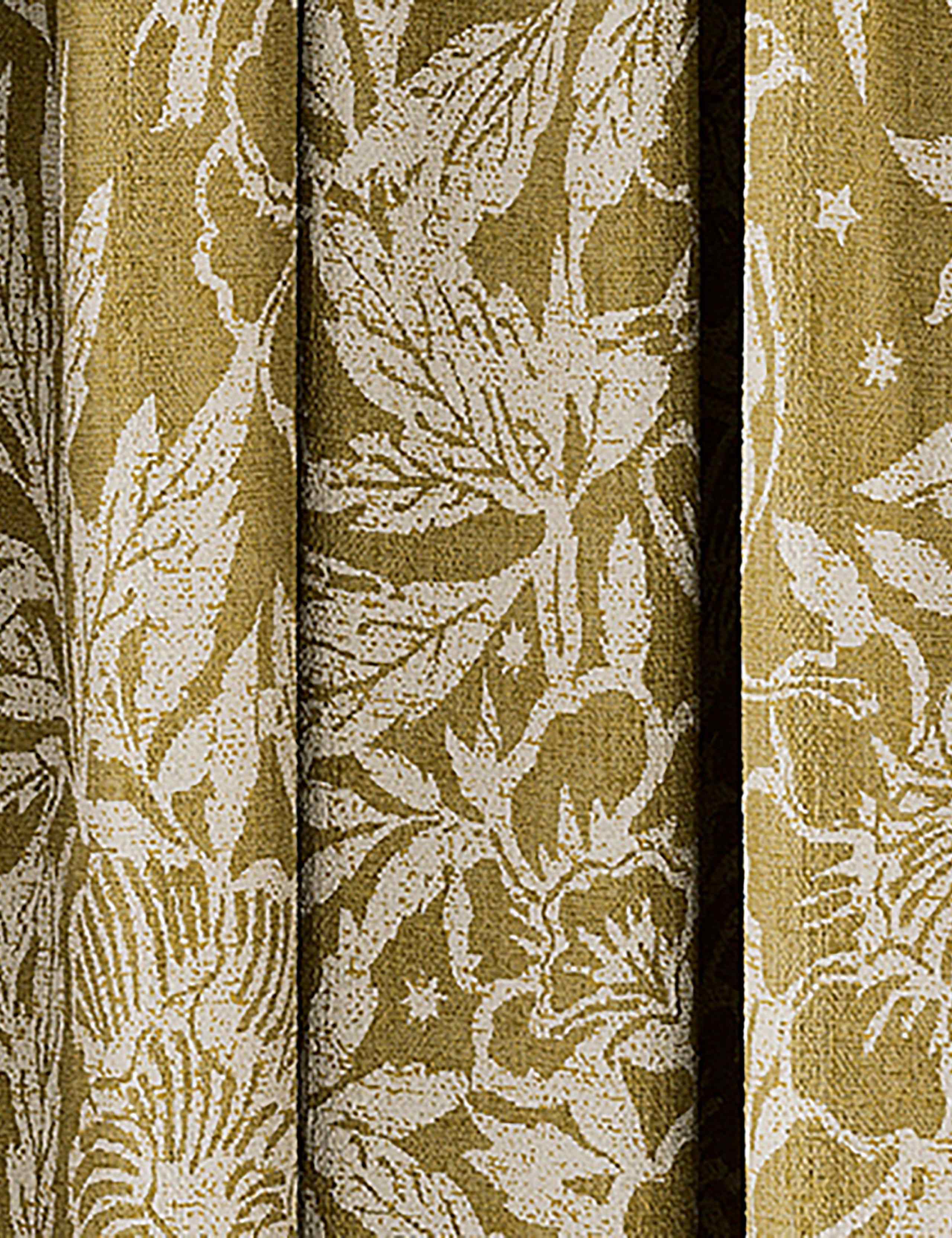 Twilight Ditsy Pure Cotton Pencil Pleat Curtains 4 of 4