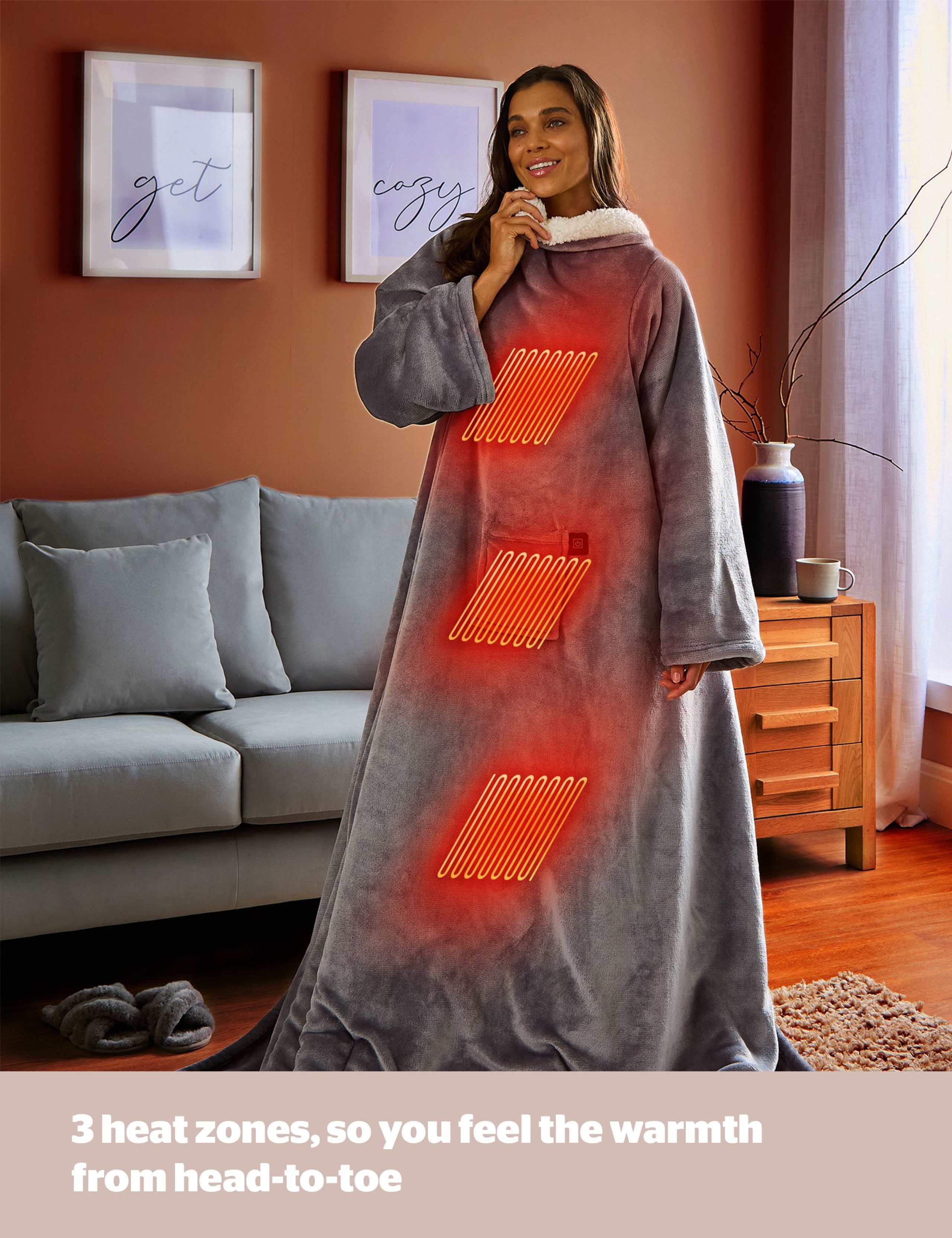 Fleece Heated Wearable Blanket 2 of 9