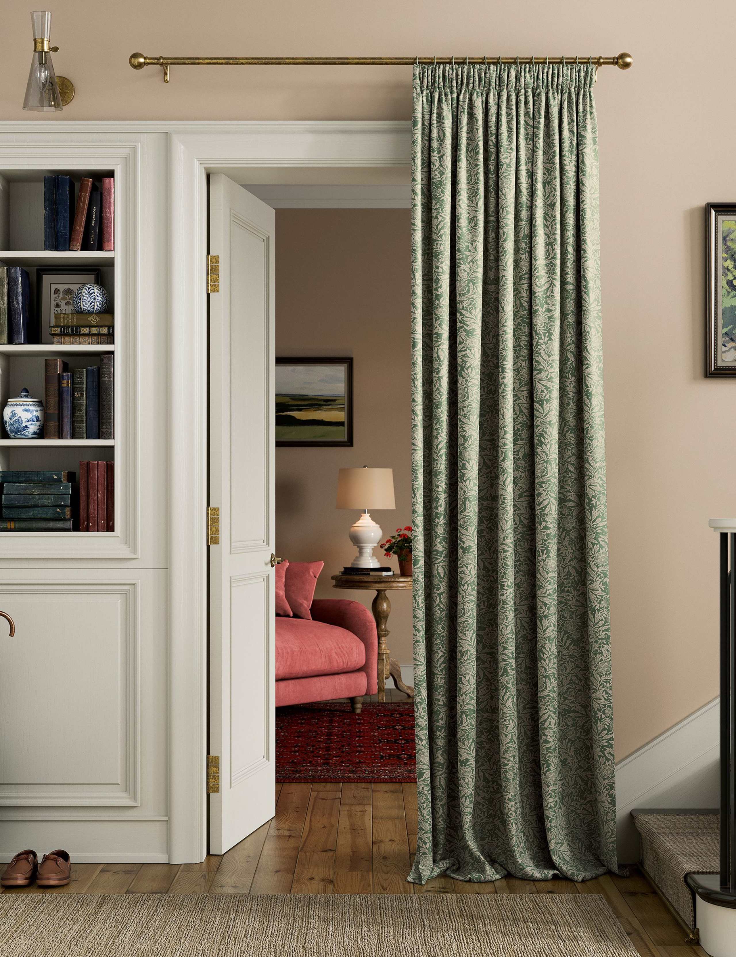 Twilight Ditsy Pure Cotton Pencil Pleat Curtains 2 of 3