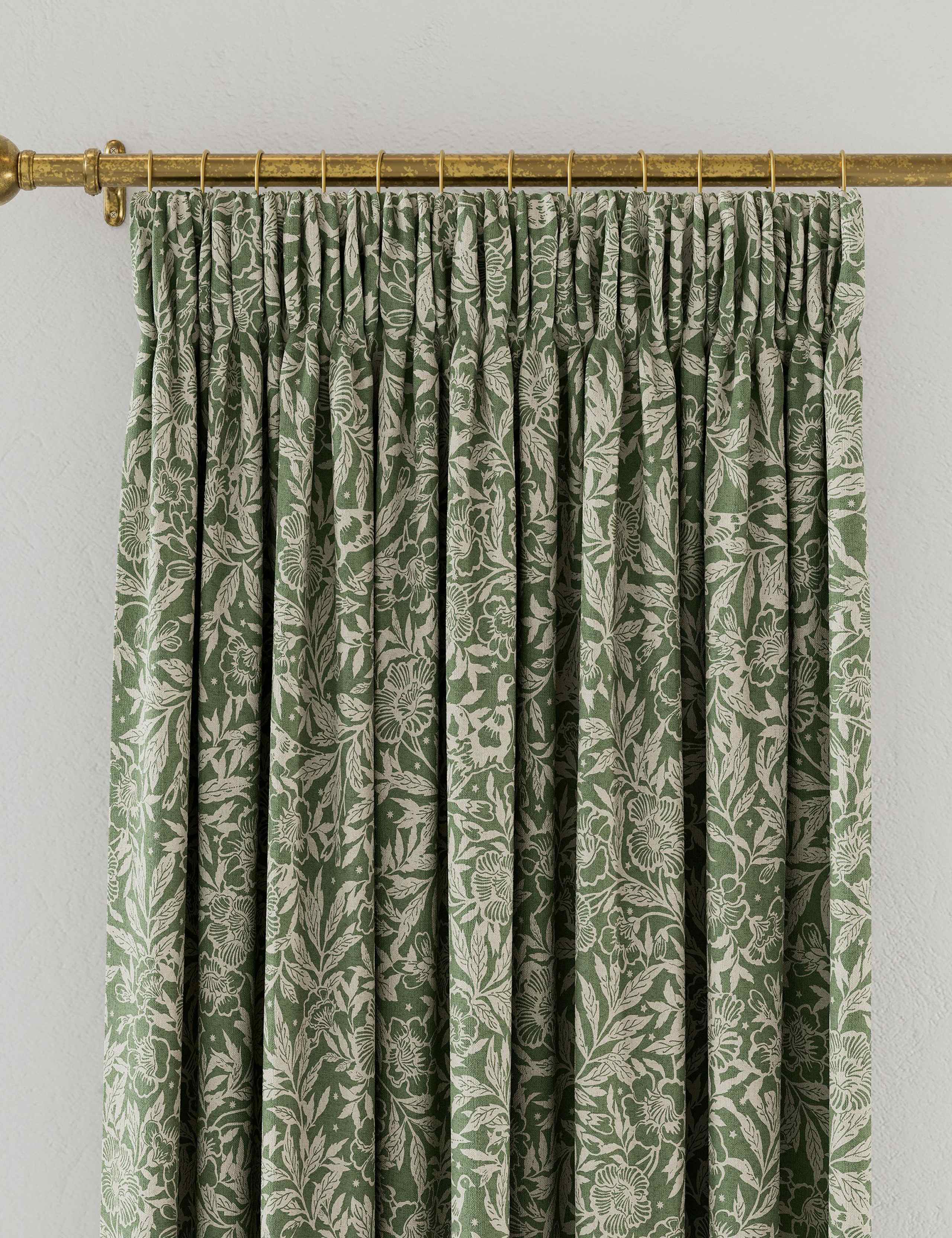 Twilight Ditsy Pure Cotton Pencil Pleat Curtains 3 of 3