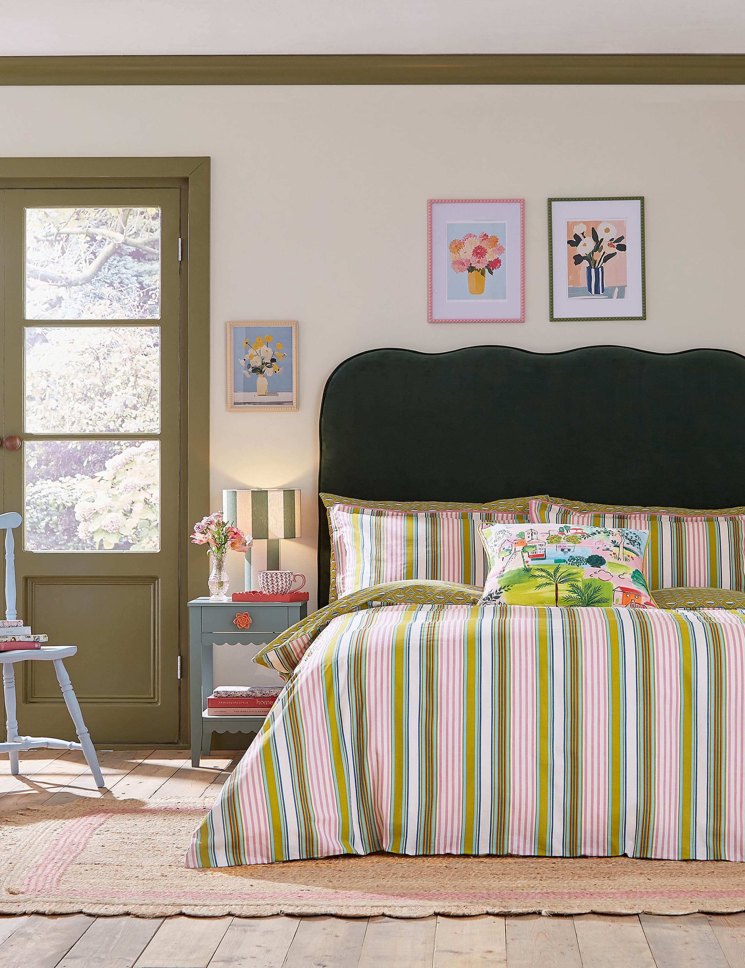 Pure Cotton Raven Stripe Bedding Set 1 of 4