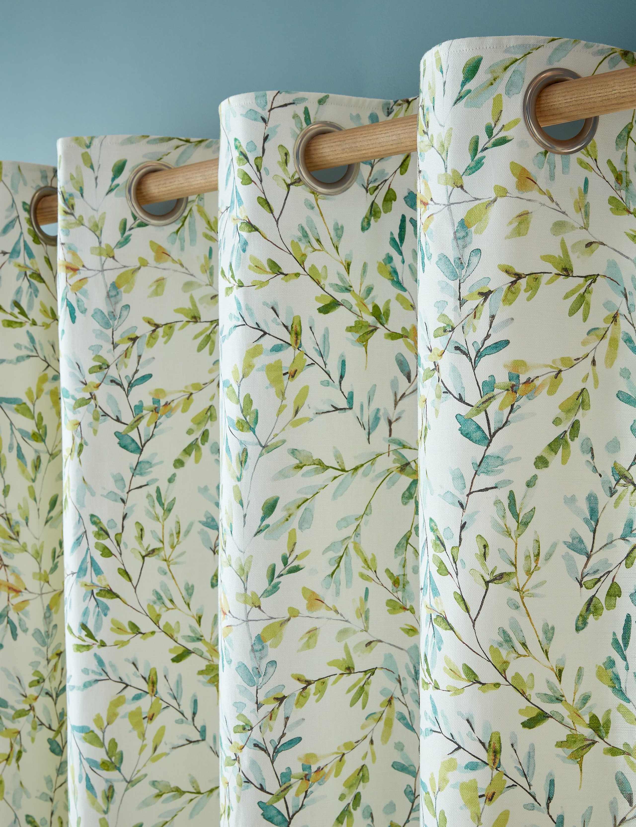 Brayton Leaves Cotton Rich Eyelet Curtains 3 of 4