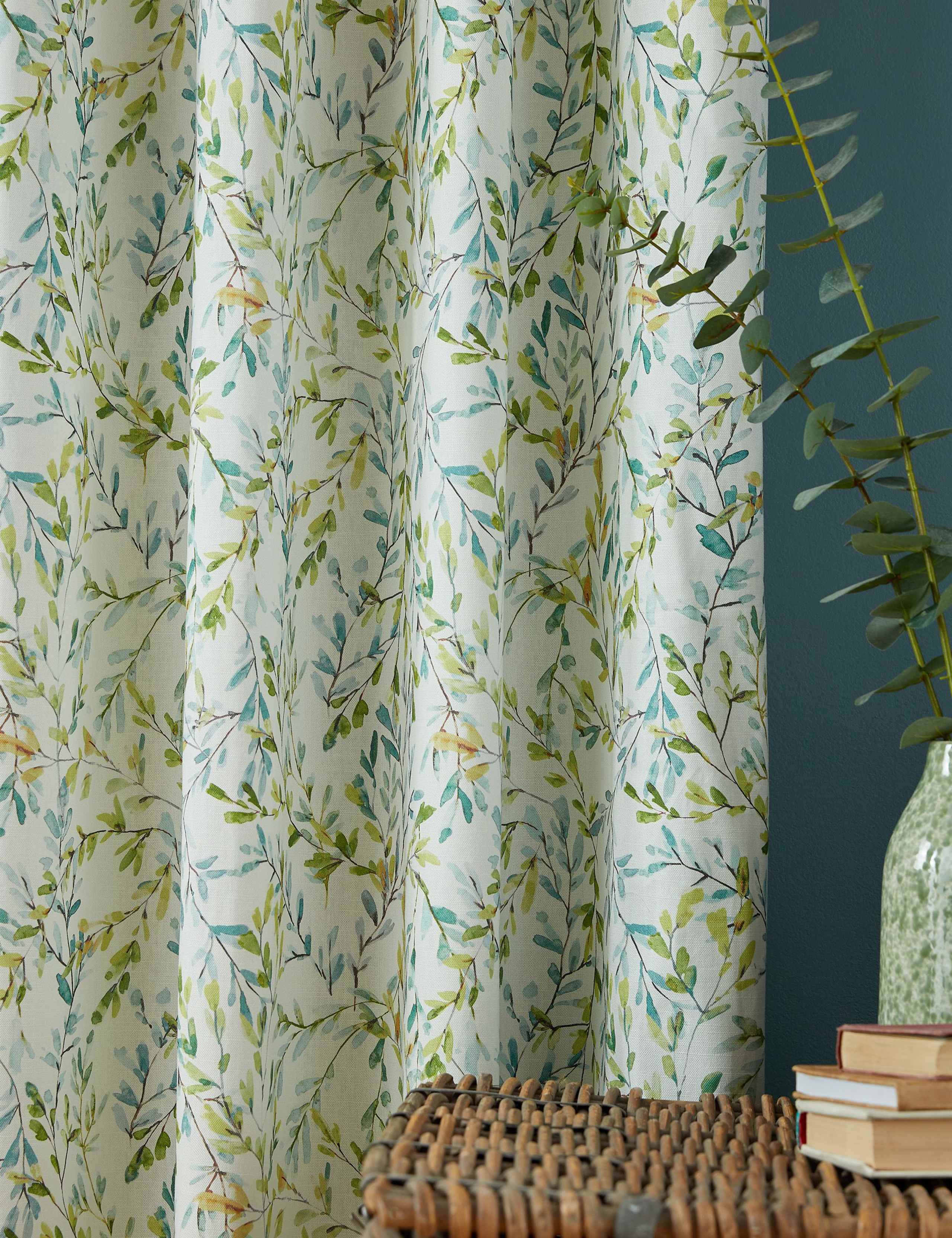 Brayton Leaves Cotton Rich Eyelet Curtains 4 of 4