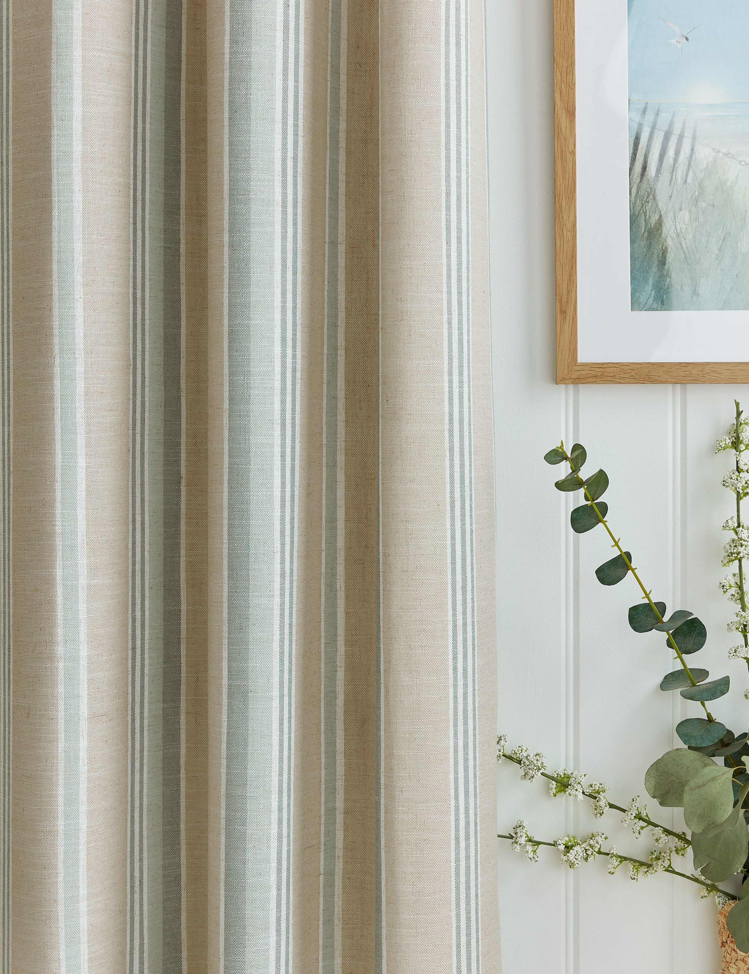 Wickham Cotton Rich Striped Eyelet Curtains 3 of 3