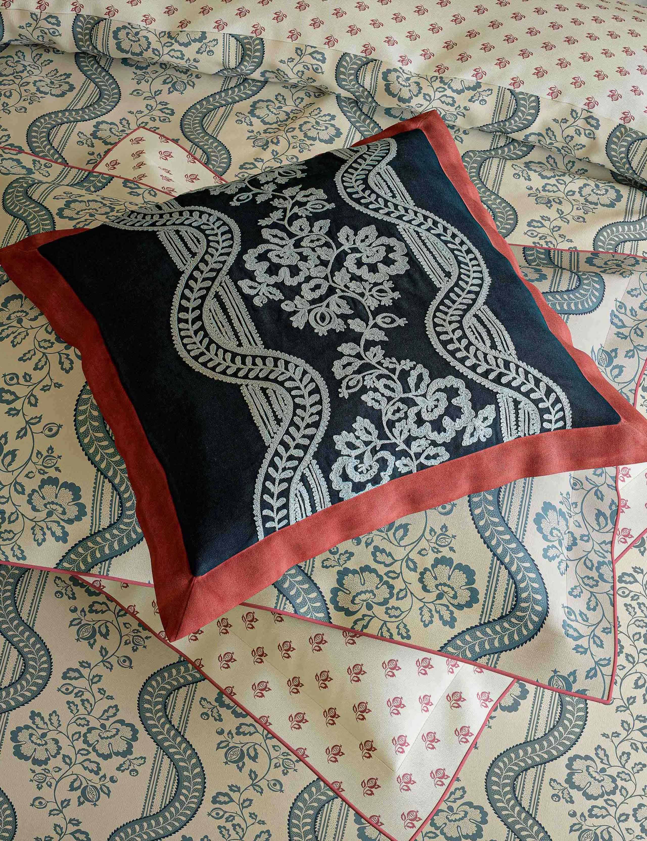 Aubrey & Hykenham Embroidered Cushion 5 of 5