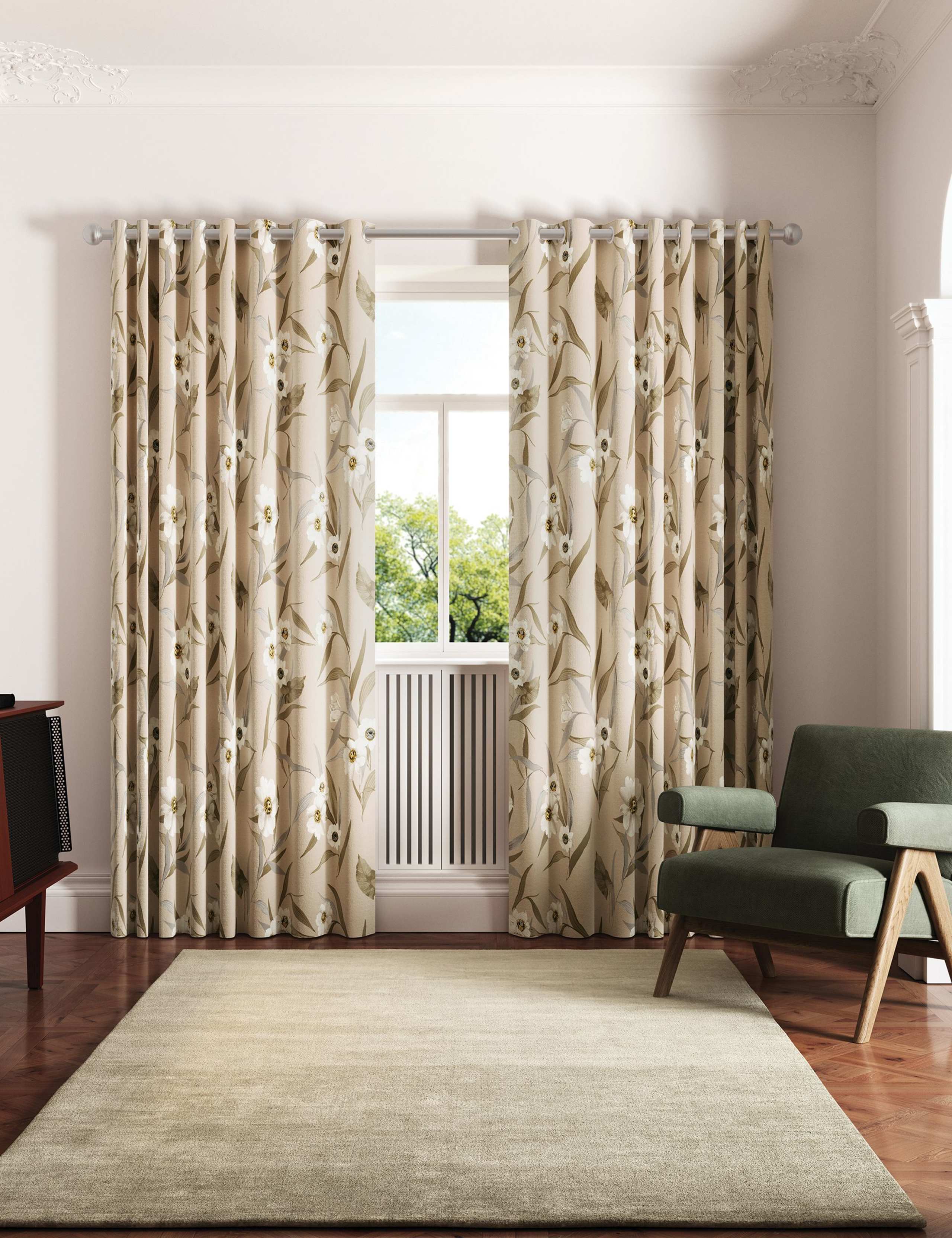 Cabana Lined Eyelet Curtains 1 of 4