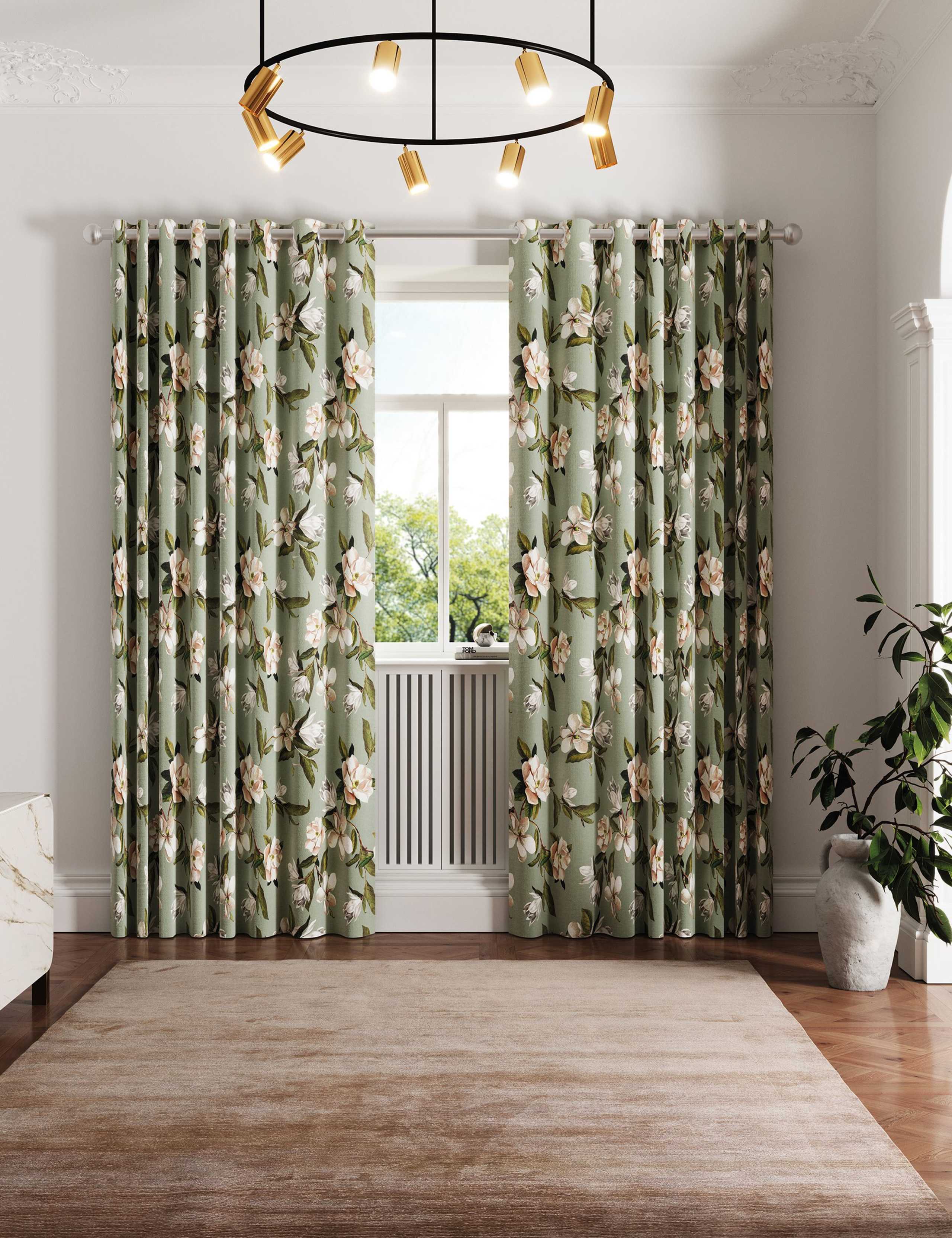 Opal Floral Lined Curtains 1 of 4