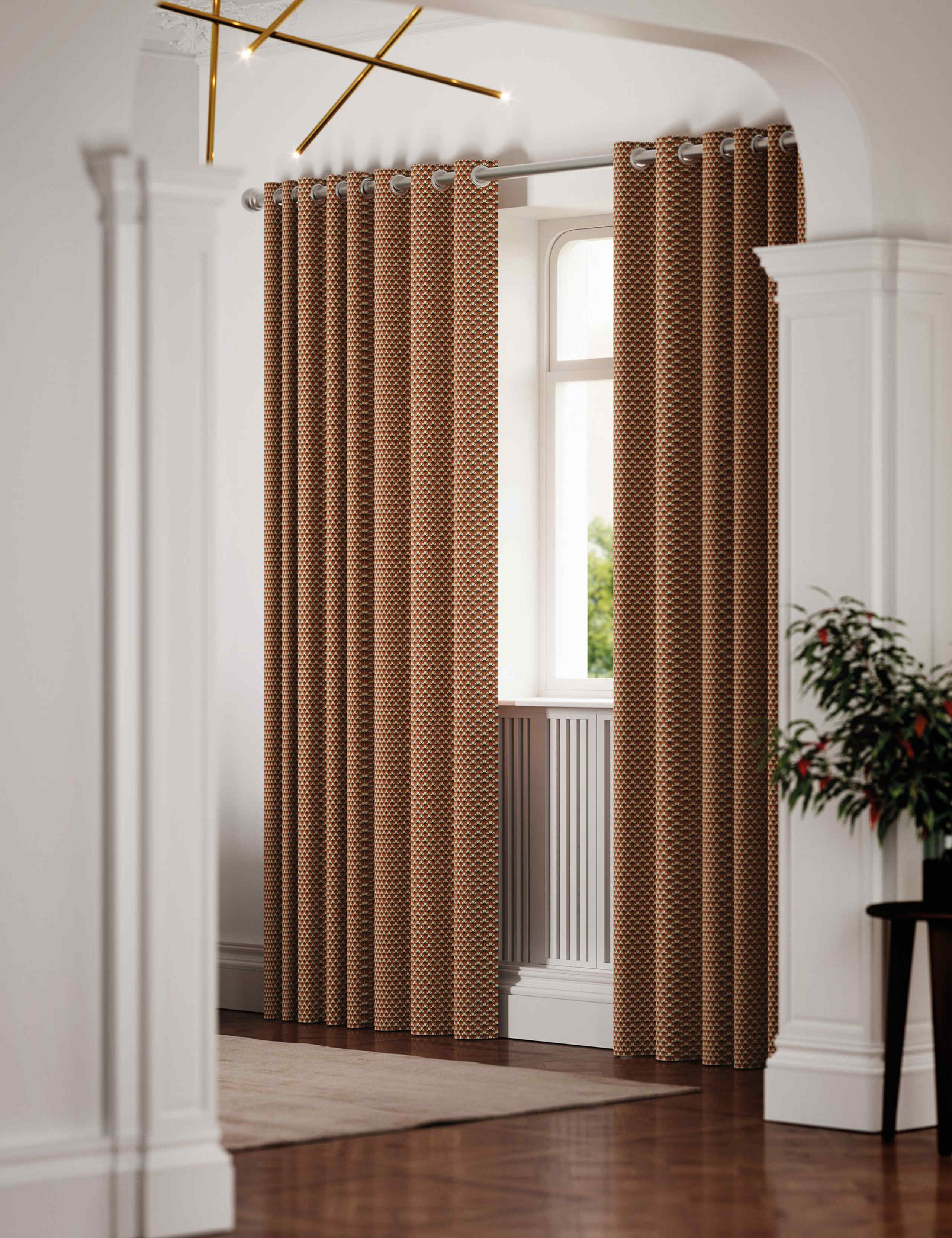 Palm Geo Lined Eyelet Curtains 3 of 5