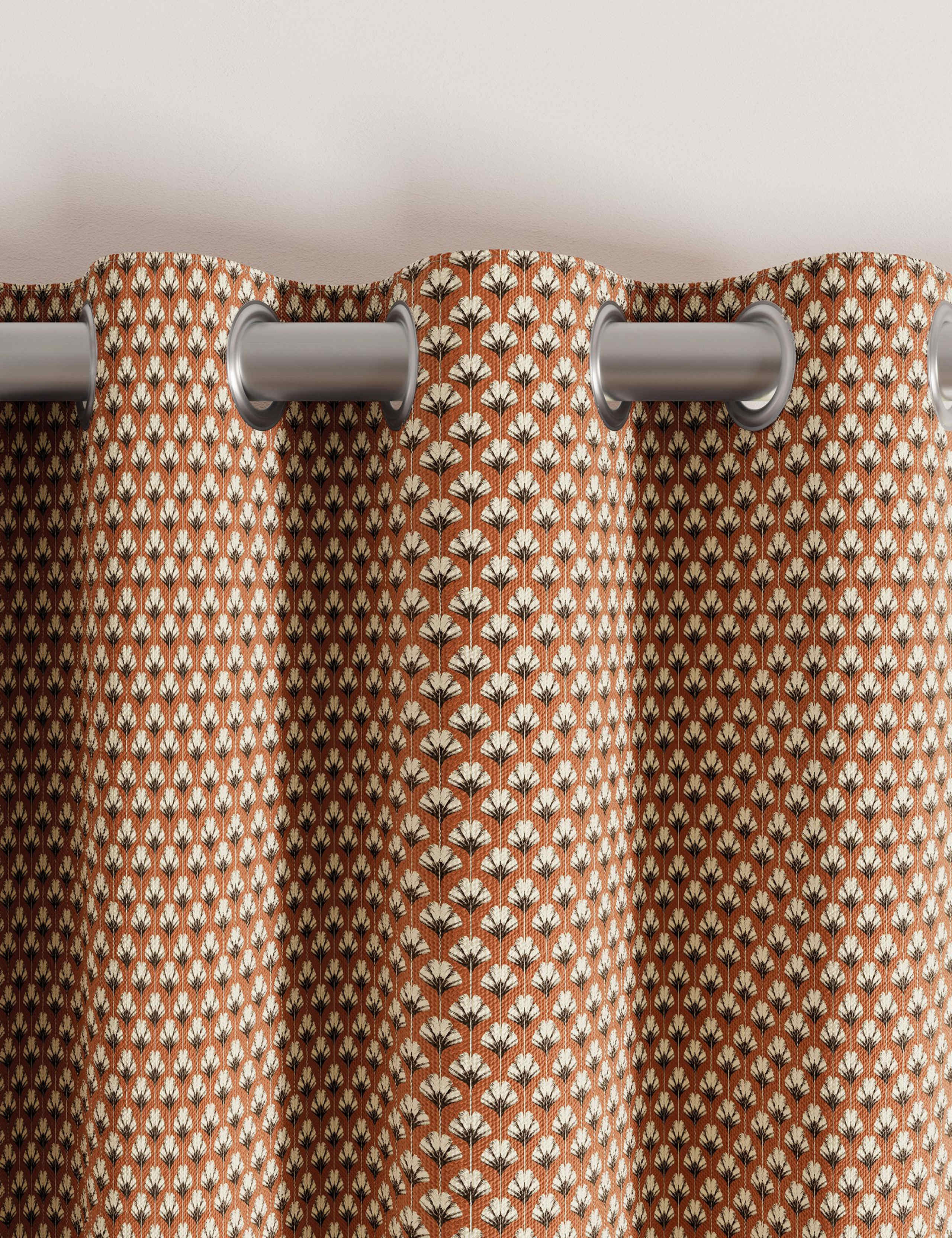 Palm Geo Lined Eyelet Curtains 4 of 5