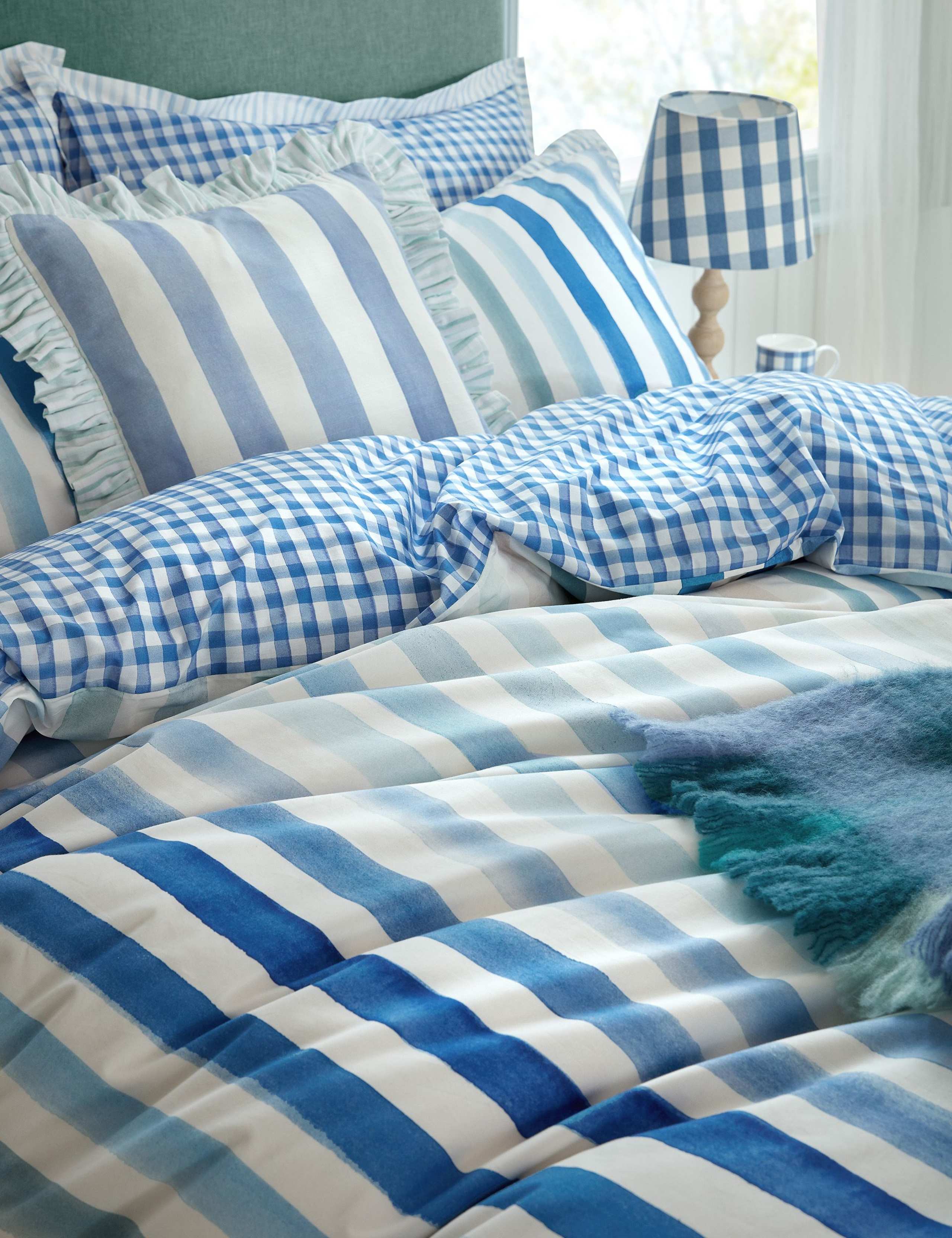 Pure Cotton Sunday Stripe Bedding Set 4 of 7