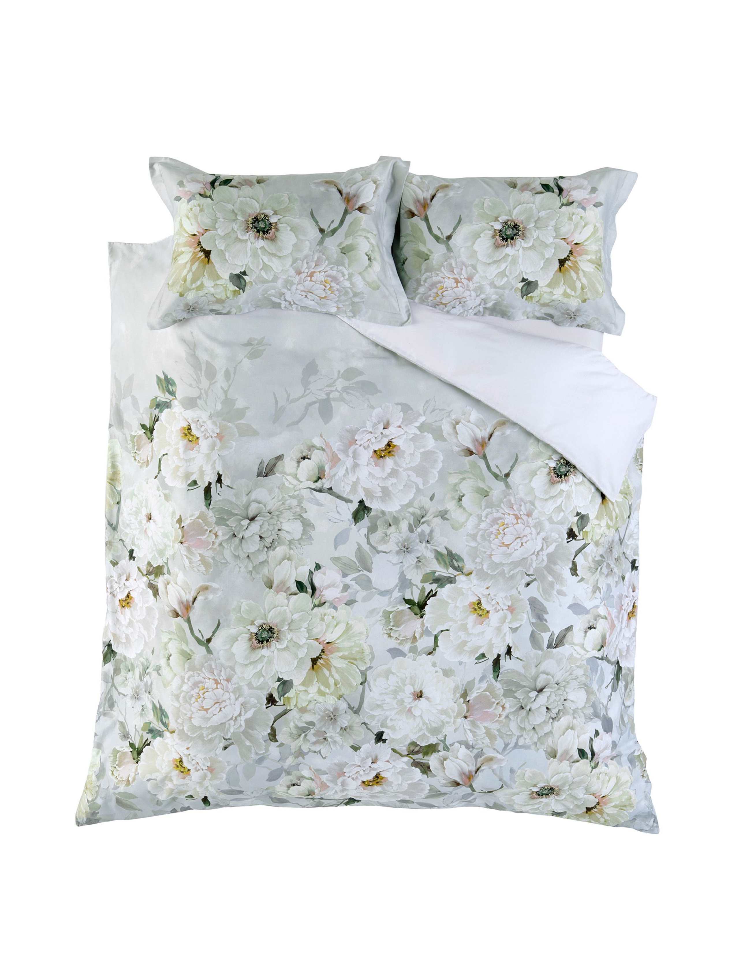 Fleur Blanche Pure Cotton Sateen Bedding Set 2 of 6