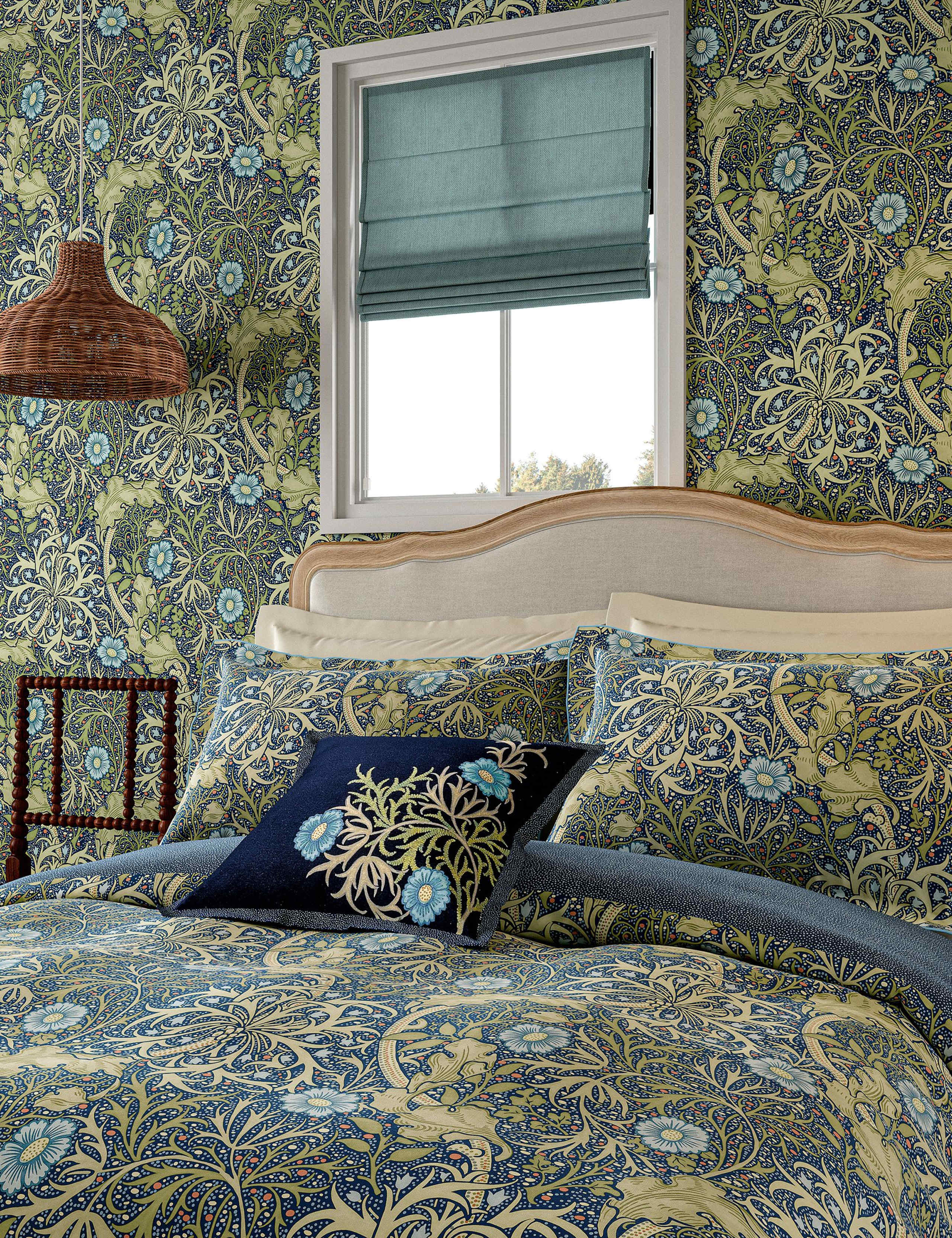 Pure Cotton Morris & Co Seaweed Bedding Set 3 of 4