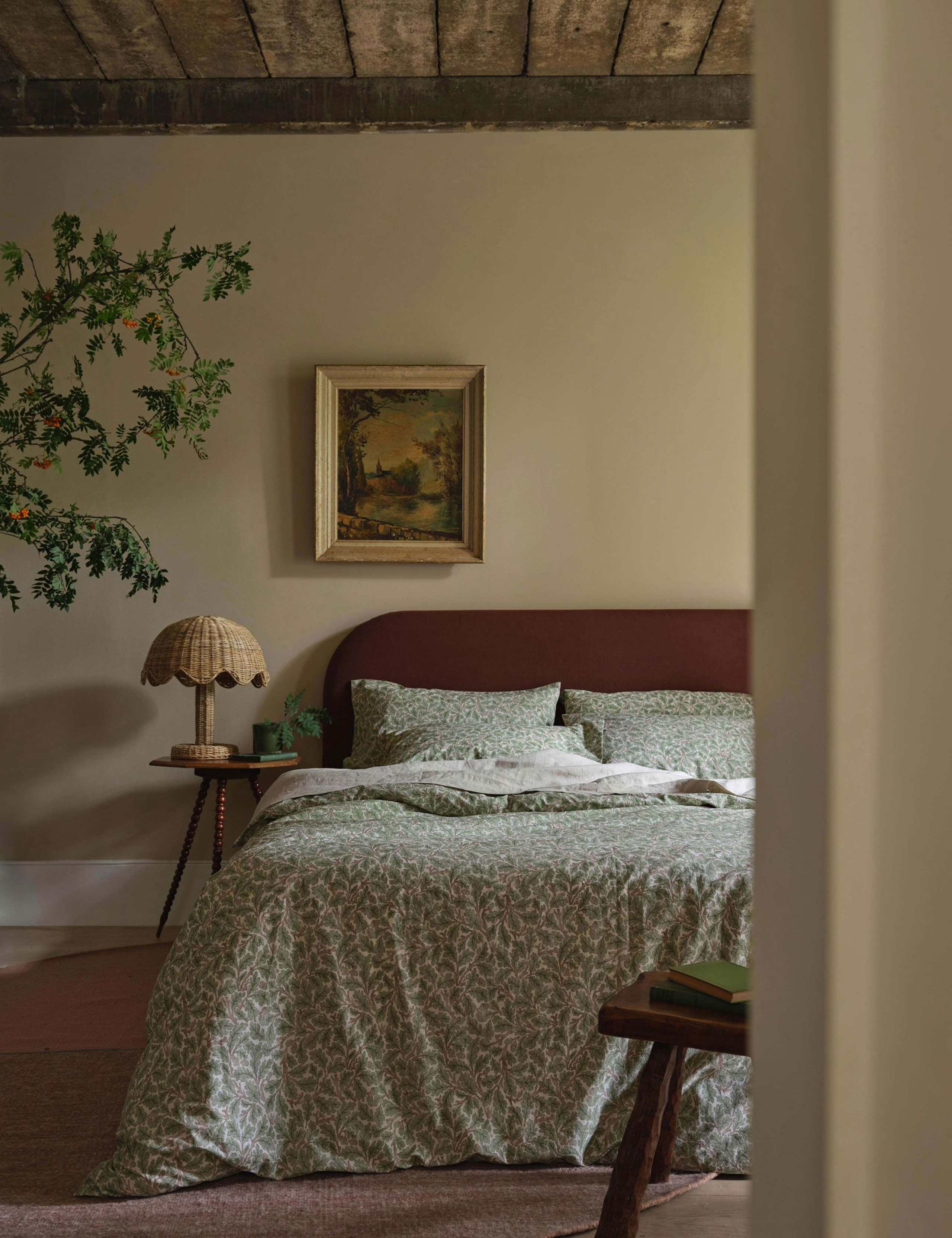 Pure Cotton Leaf Print Duvet Cover 1 of 3