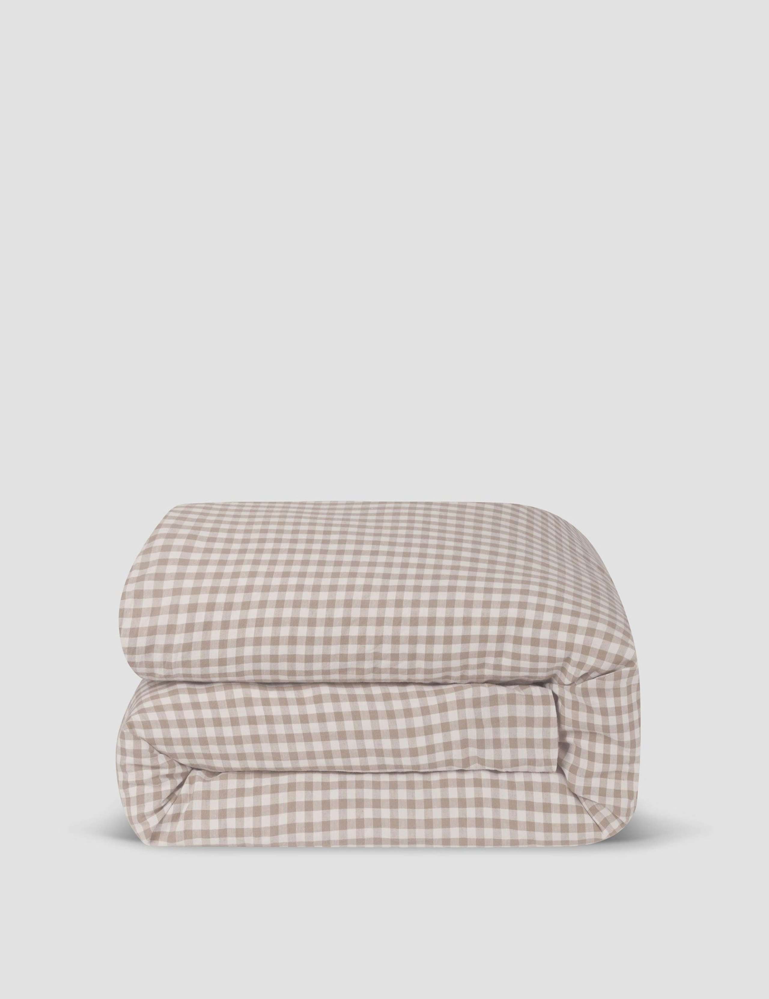 Pure Linen Gingham Duvet Cover 3 of 3