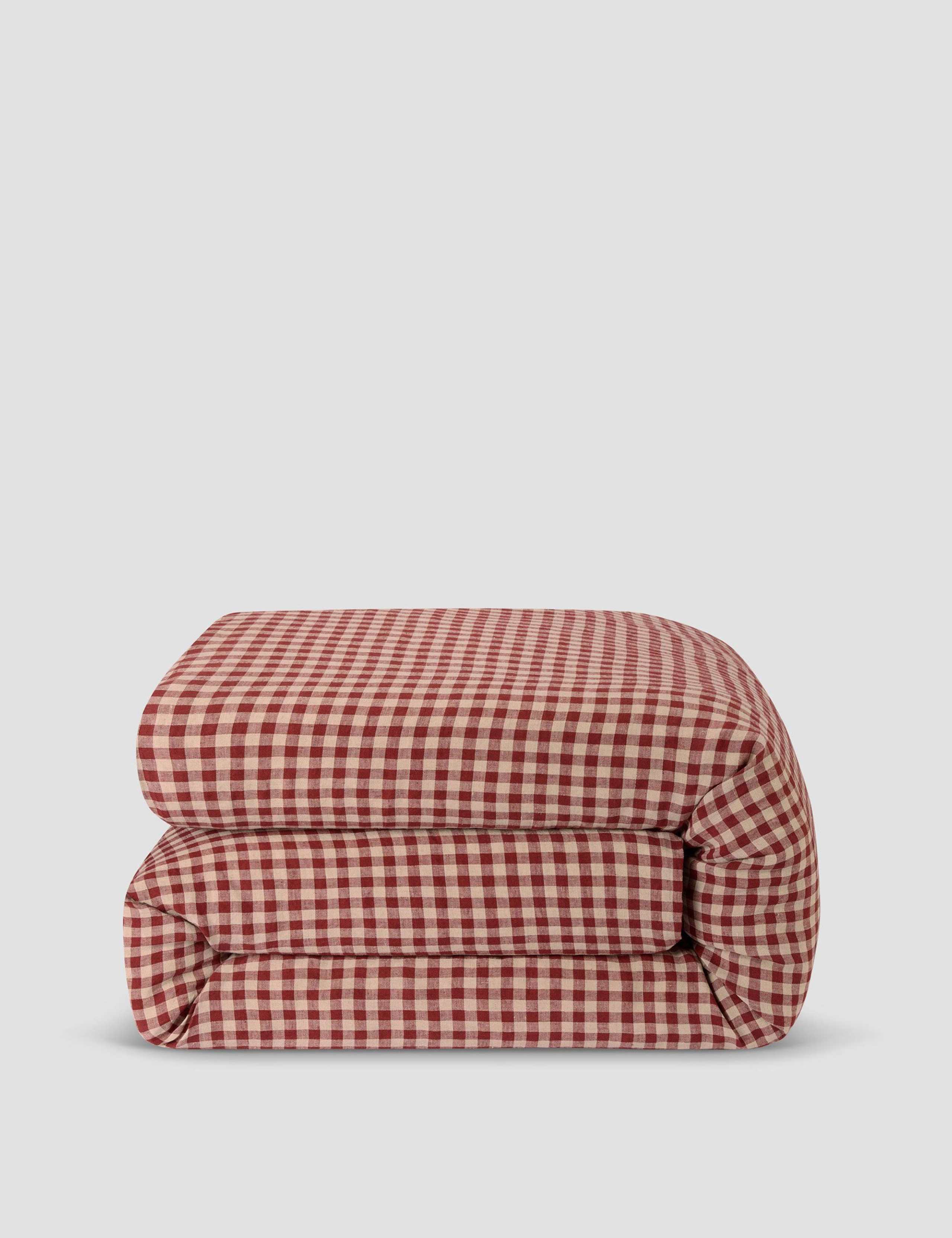 Pure Linen Gingham Duvet Cover 3 of 3