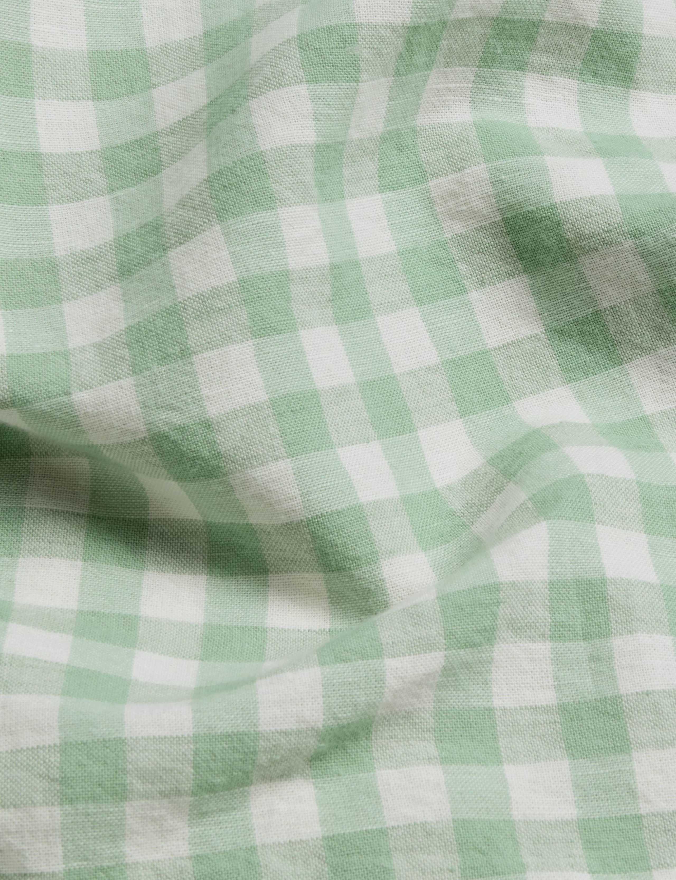 Linen Rich Gingham Fitted Sheet 2 of 3