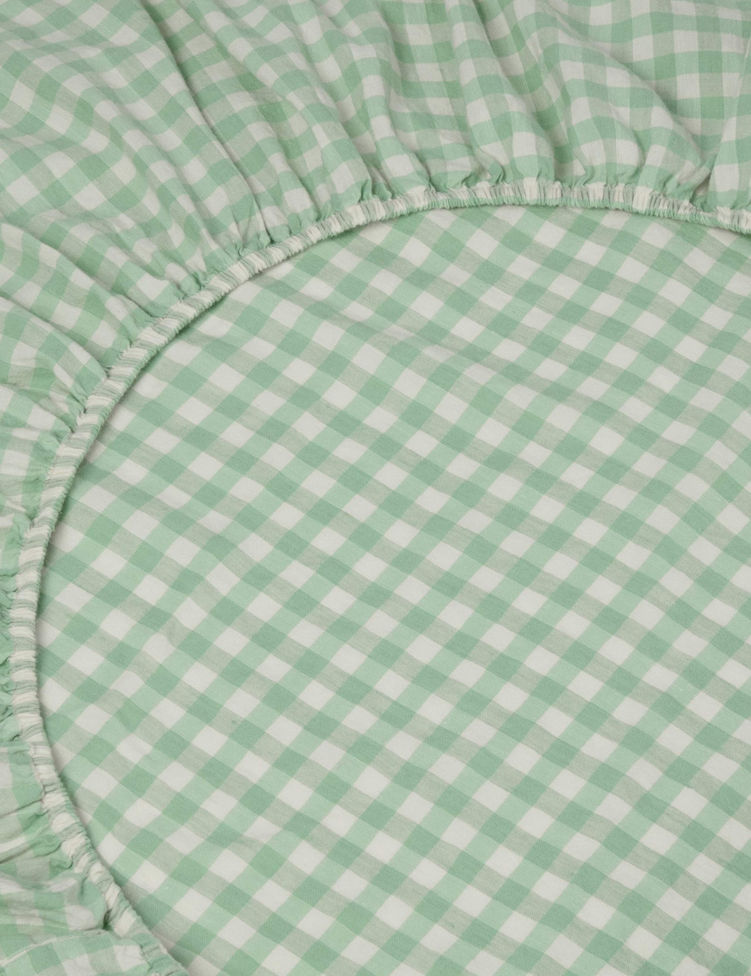 Linen Rich Gingham Fitted Sheet 3 of 3