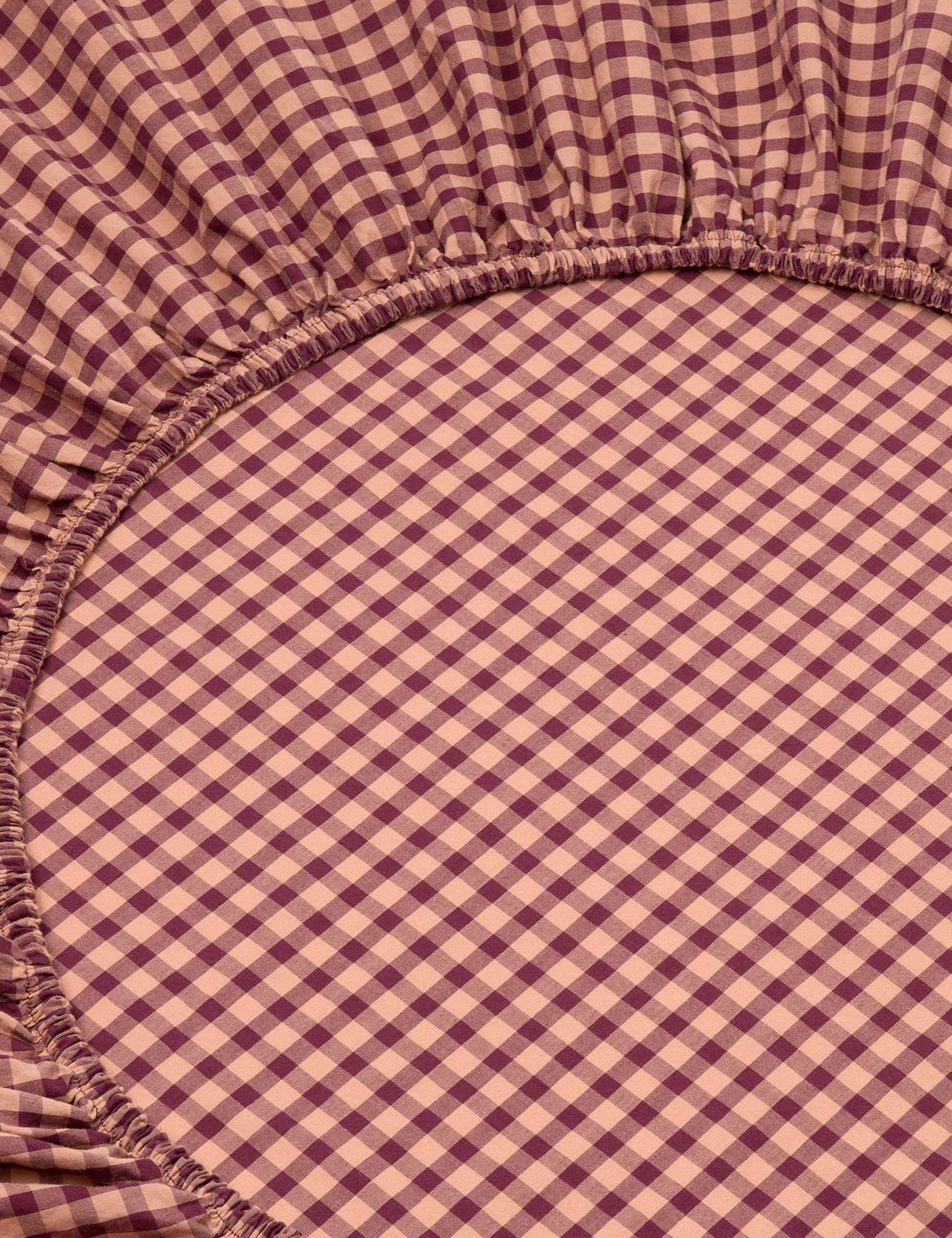 Washed Cotton Gingham Fitted Sheet 3 of 3