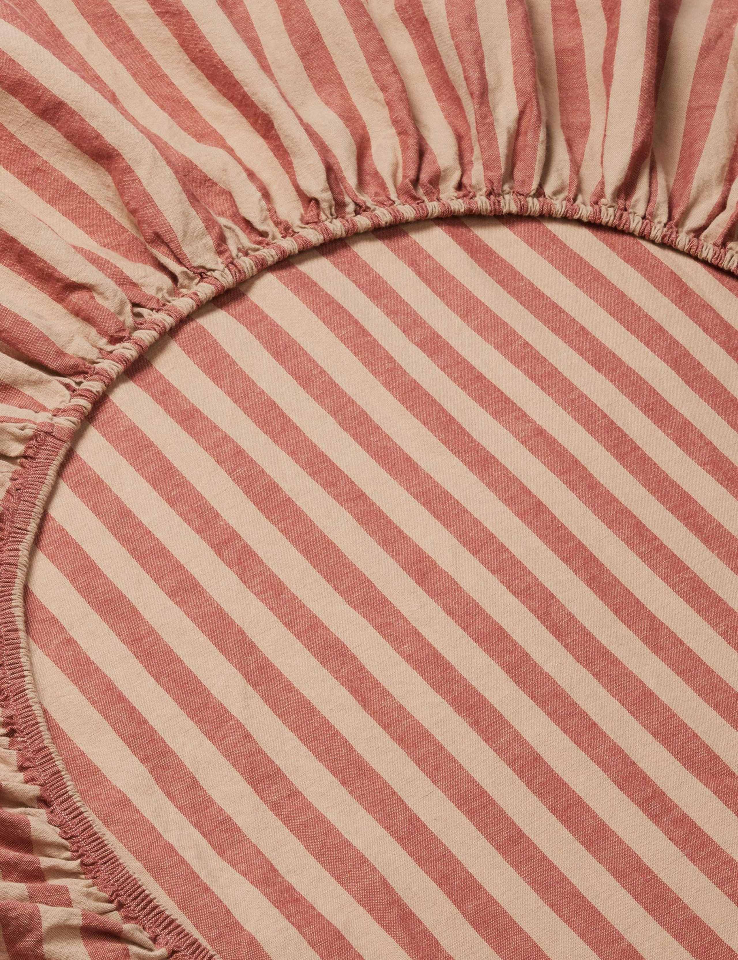 Pure Linen Pembroke Stripe Fitted Sheet 3 of 3