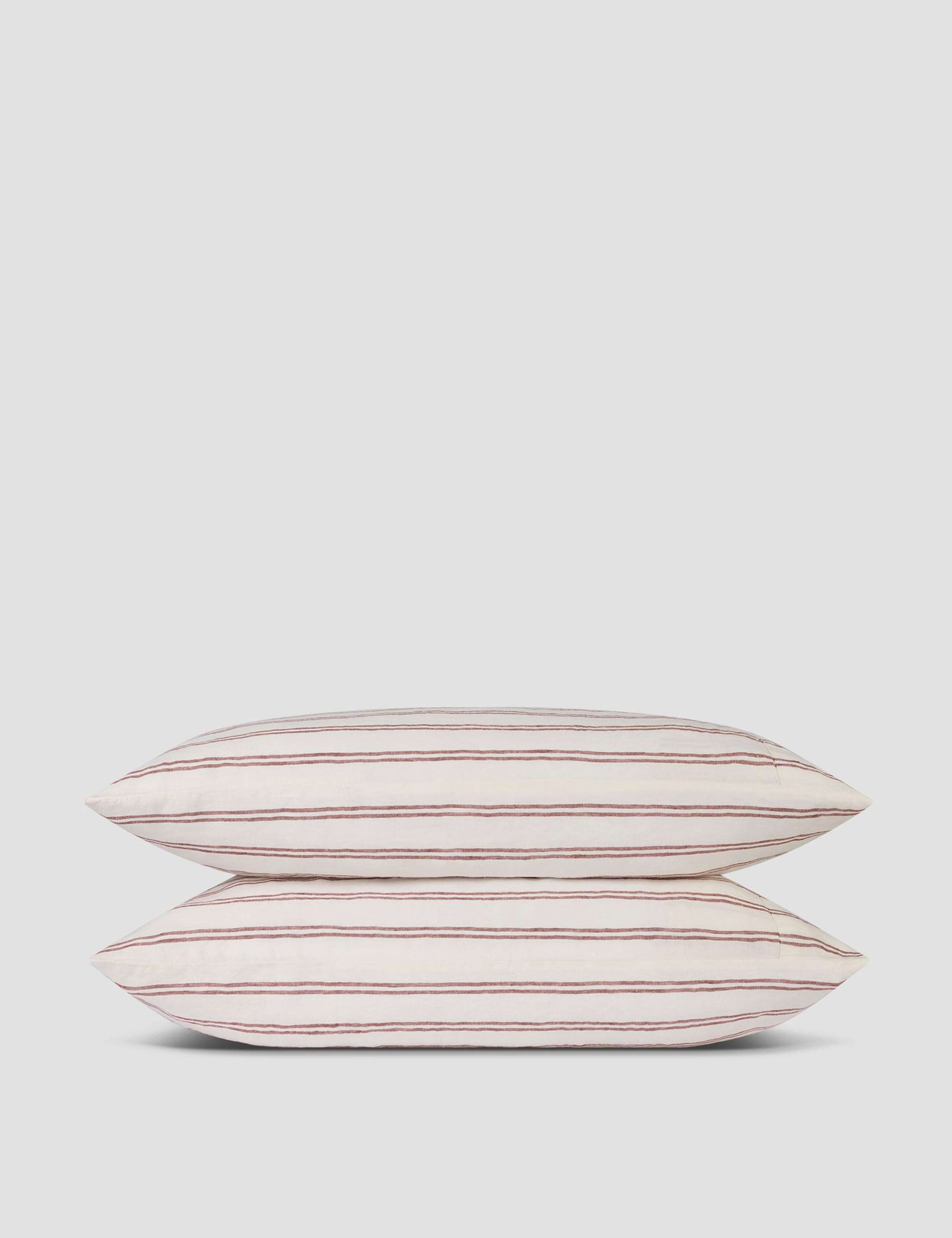 2 Pack Pure Linen Kemptown Striped Pillowcases 3 of 3