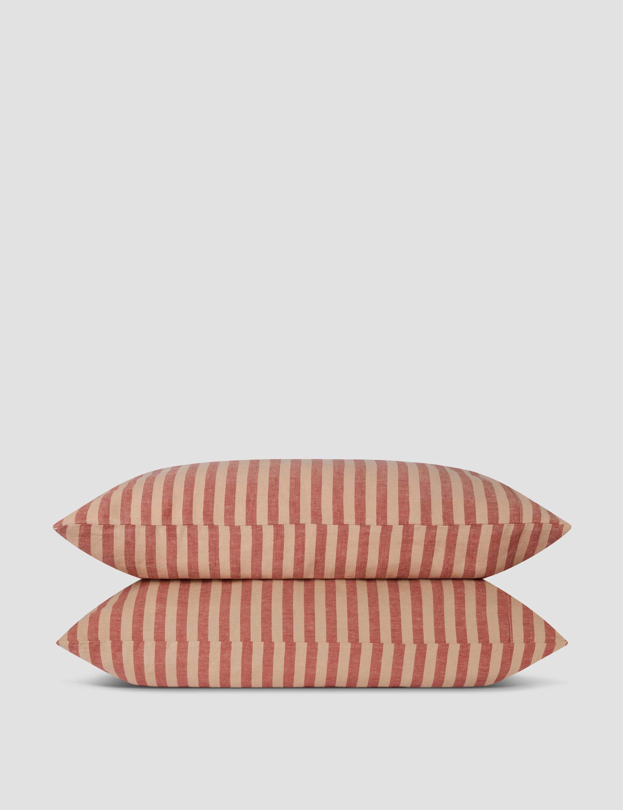 2 Pack Pure Linen Pembroke Stripe Pillowcases 3 of 3