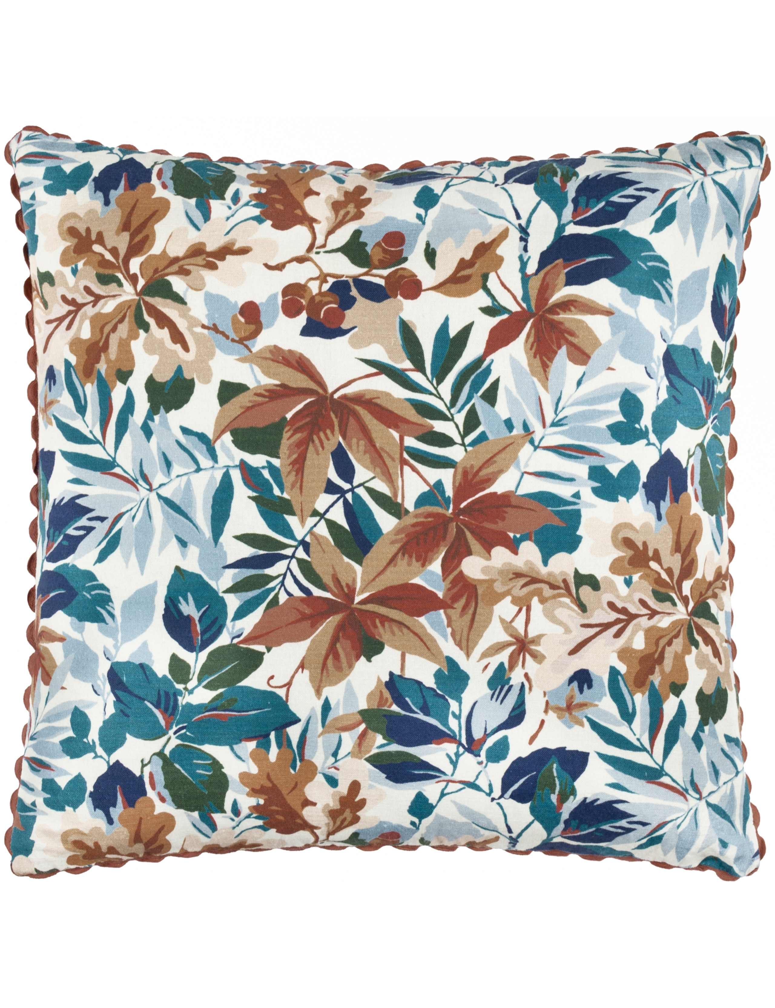 Pure Cotton Robins Wood Leaf Printed Cushion 2 of 5