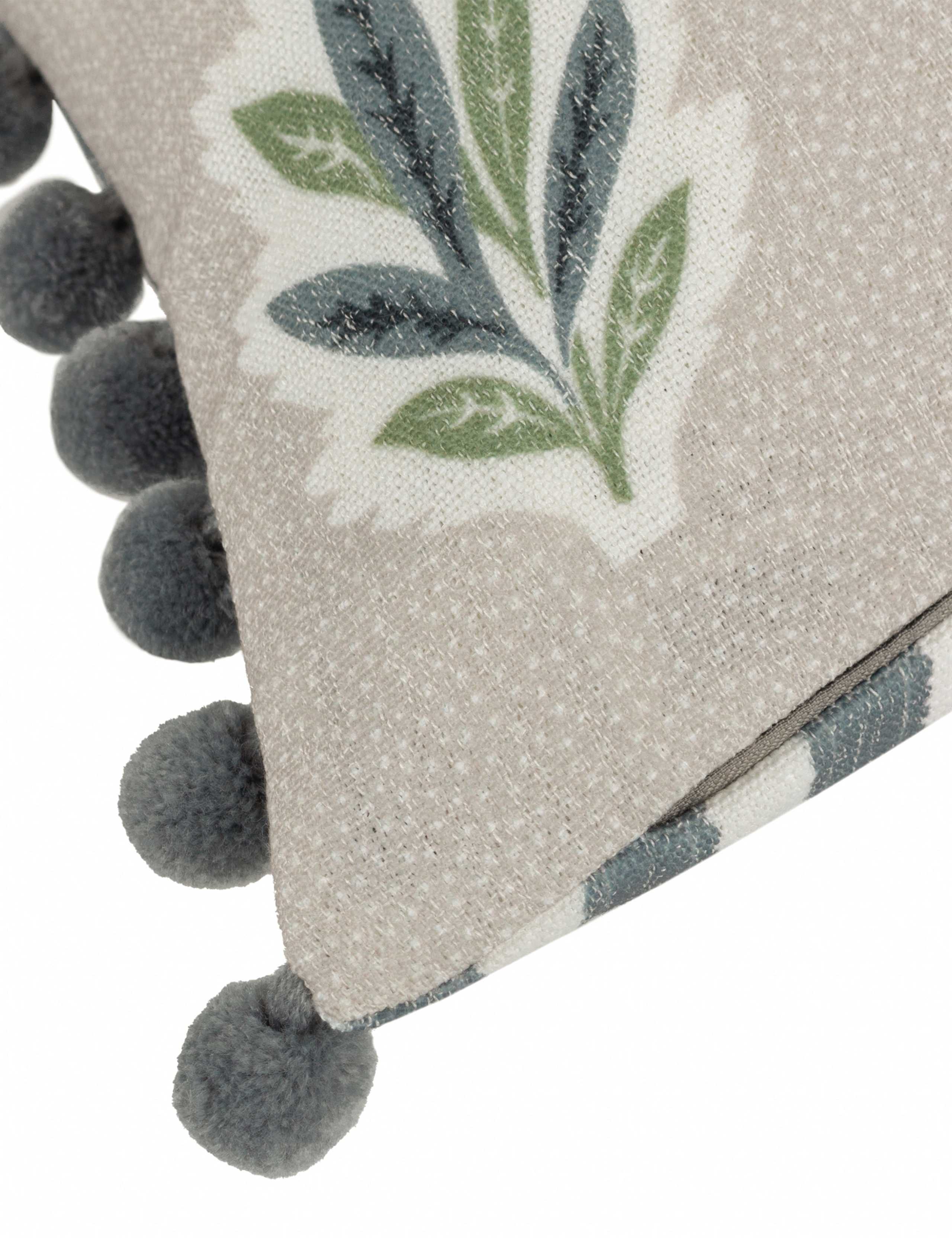 Sessile Leaf Striped Pom Pom Cushion 4 of 6