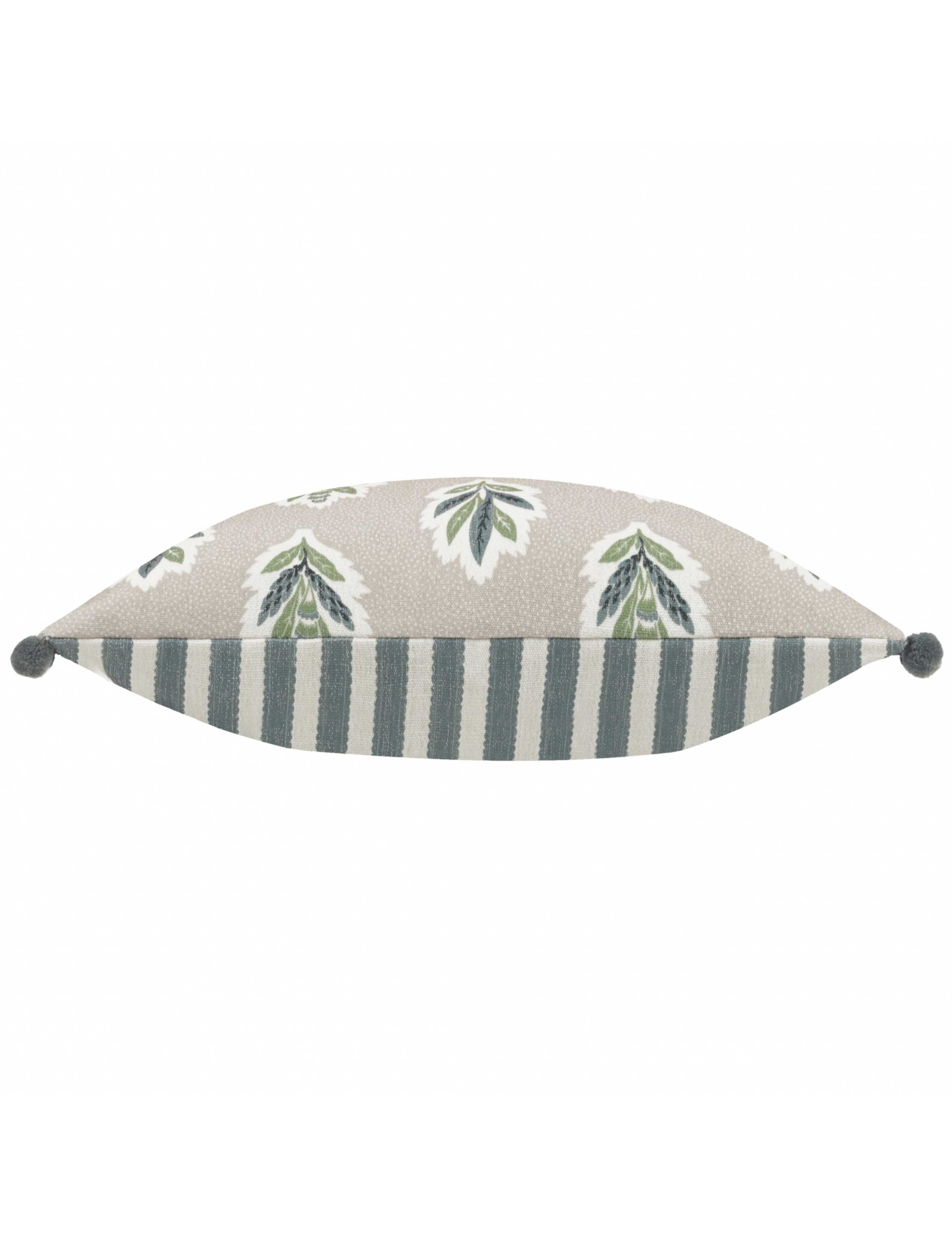 Sessile Leaf Striped Pom Pom Cushion 5 of 6