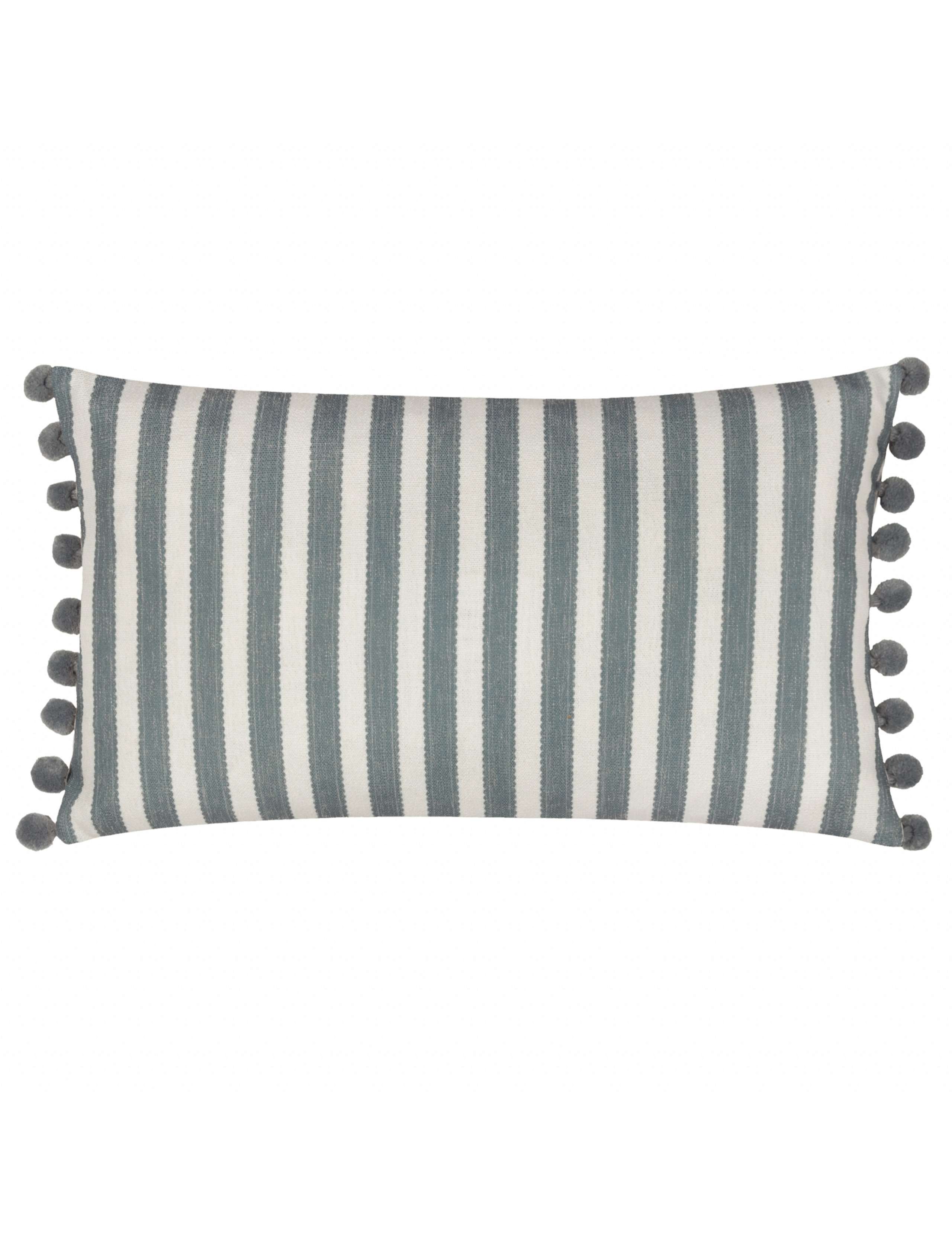 Sessile Leaf Striped Pom Pom Cushion 6 of 6