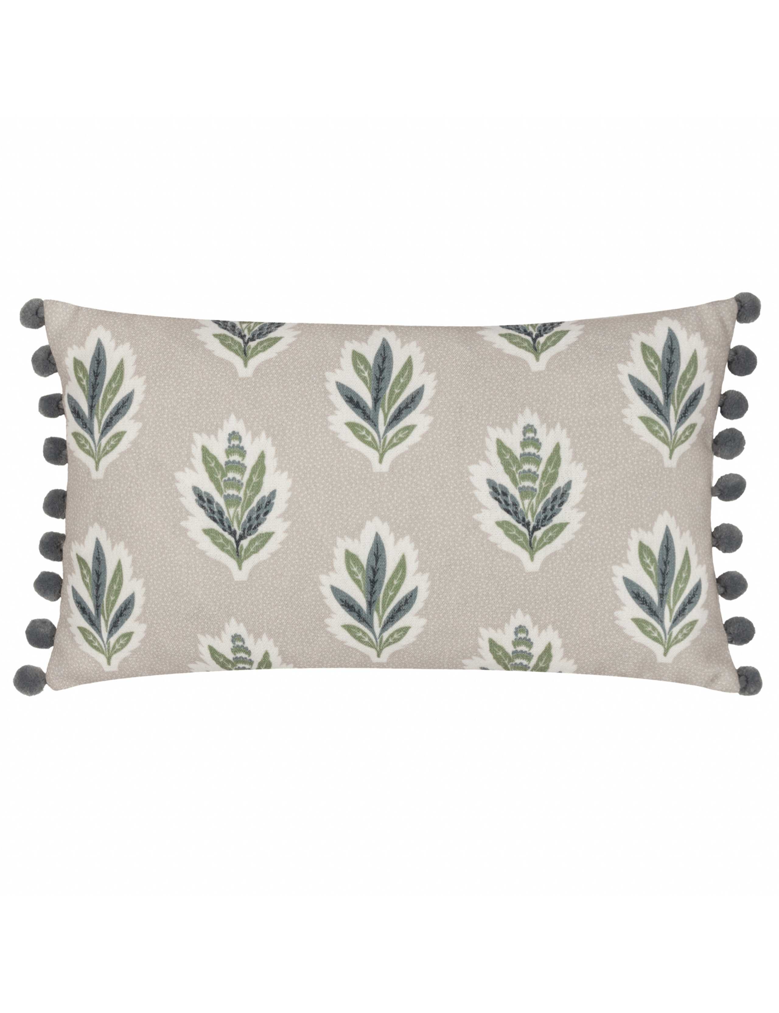 Sessile Leaf Striped Pom Pom Cushion 2 of 6