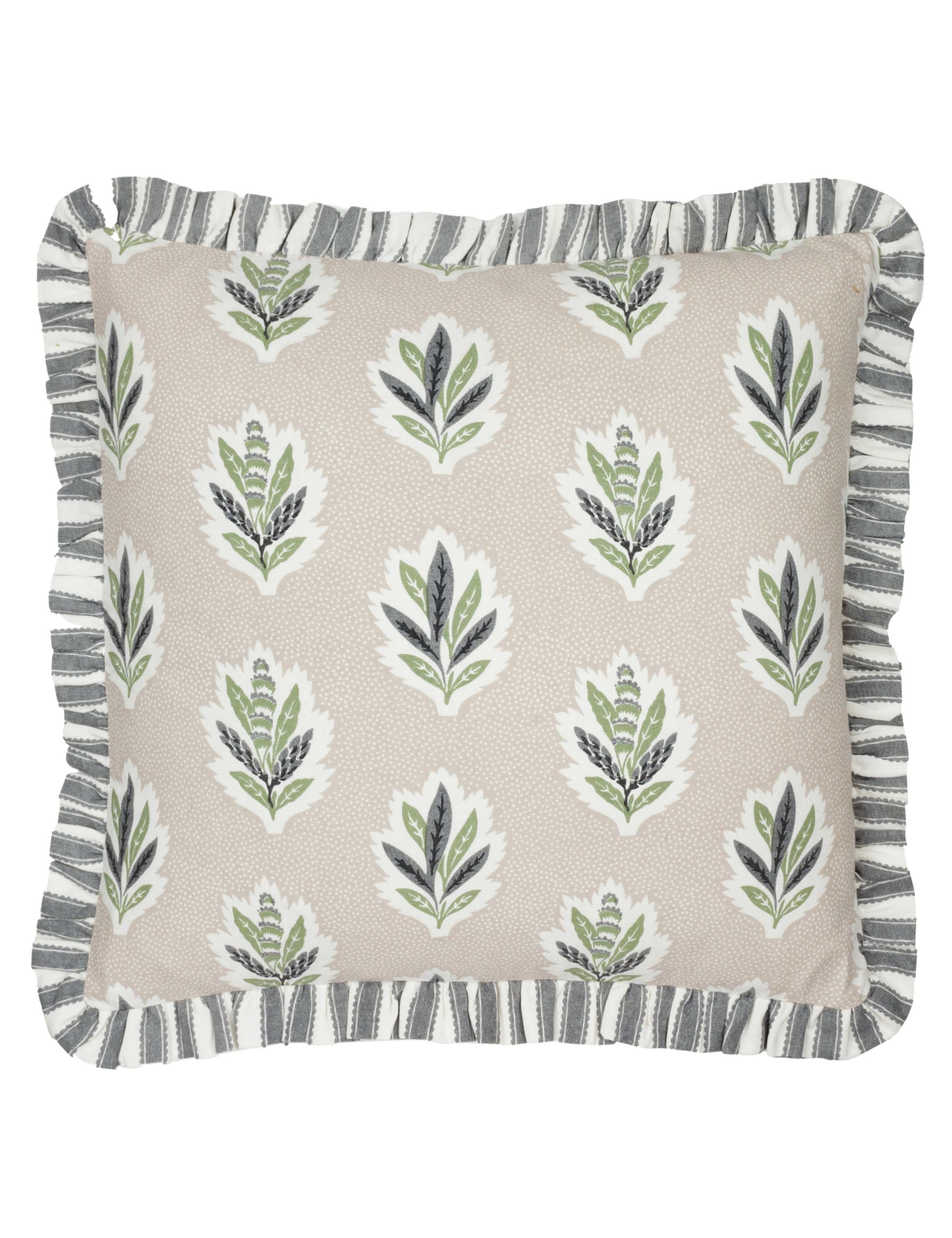 Pure Cotton Sessile Leaf Ruffle Cushion 2 of 5