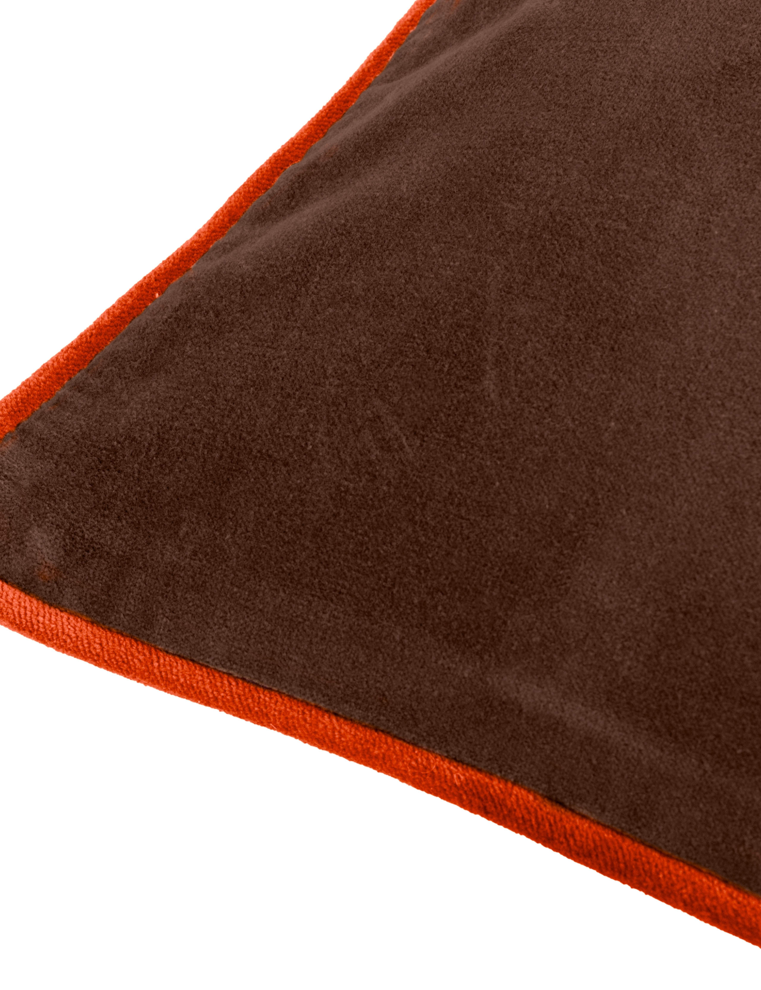 Bailey Brushed Cotton Velvet Piped Cushion 3 of 6