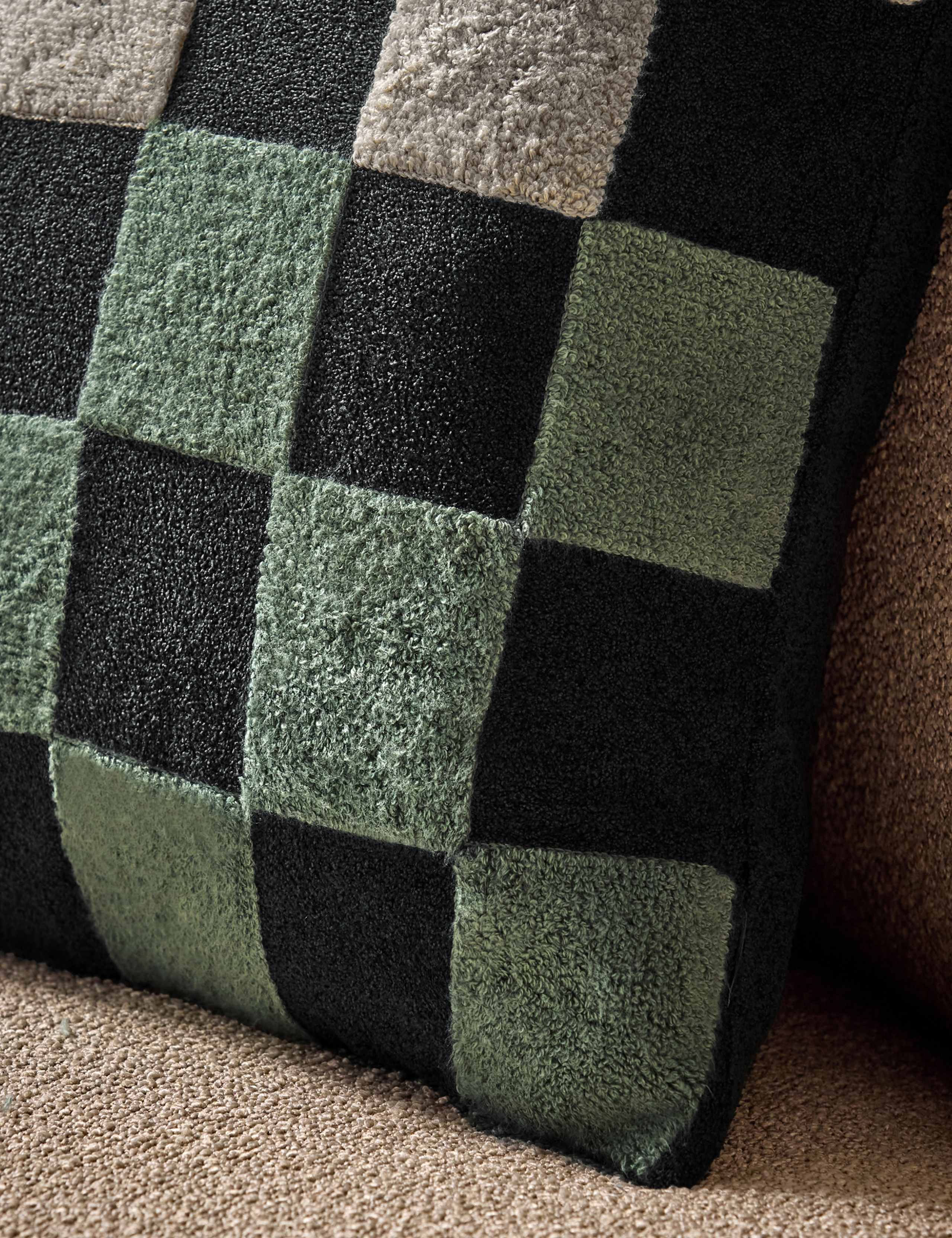 Bouclé Checkerboard Cushion 3 of 7