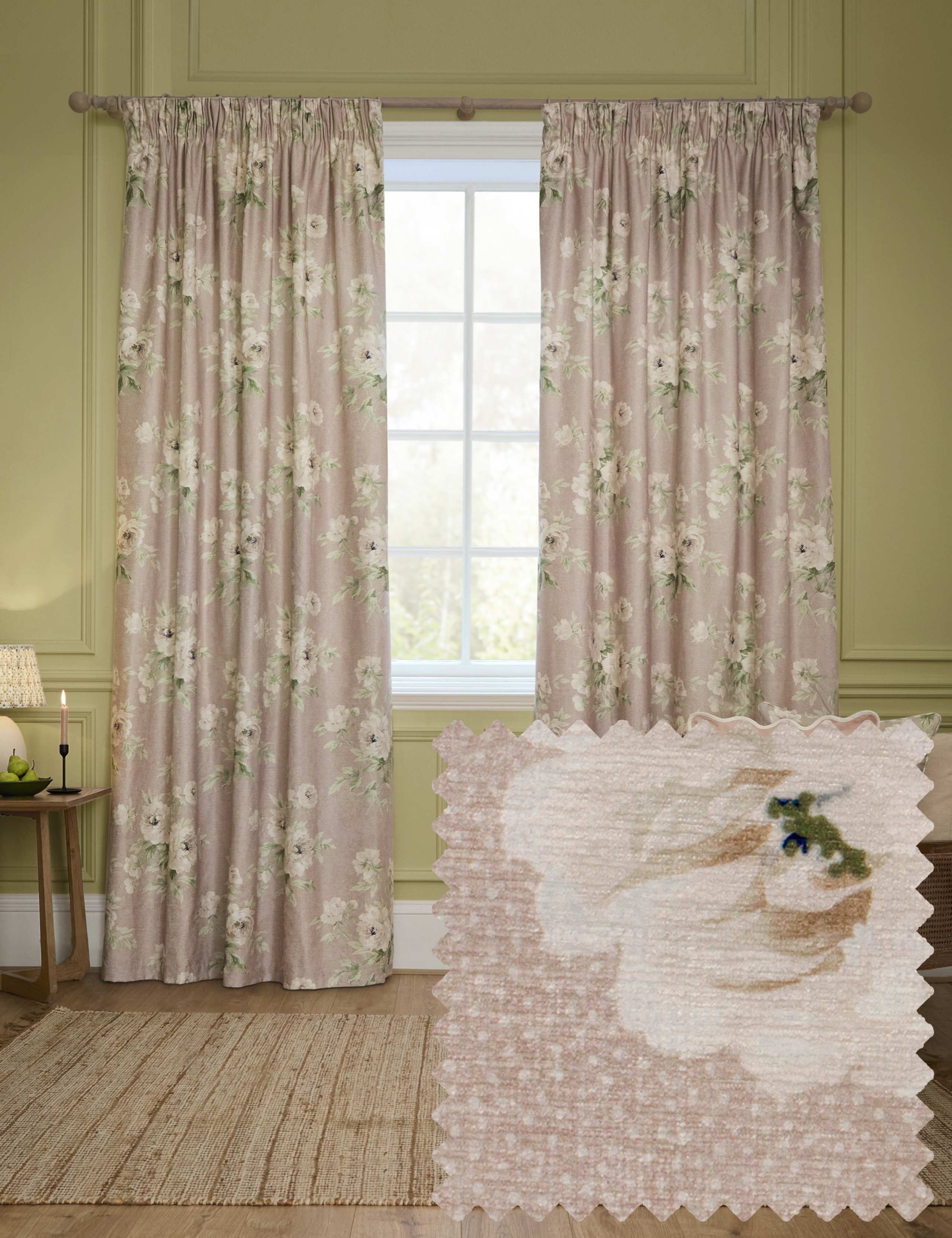 Adele Chenille Pencil Pleat Curtains 5 of 5
