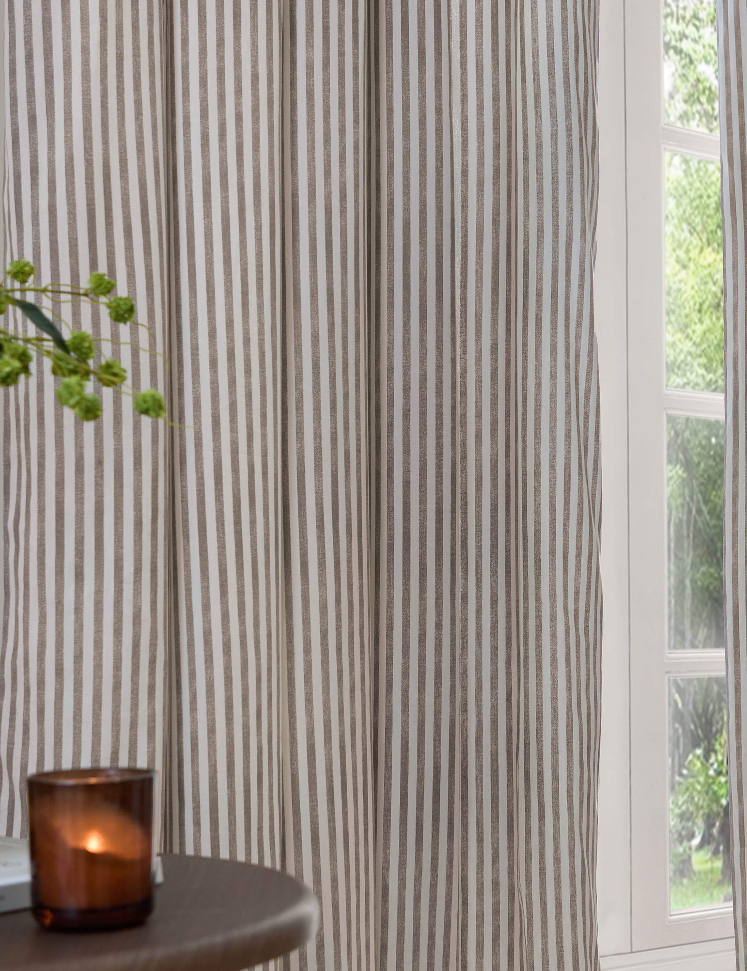 Hebden Striped Blackout Eyelet Curtains 3 of 5
