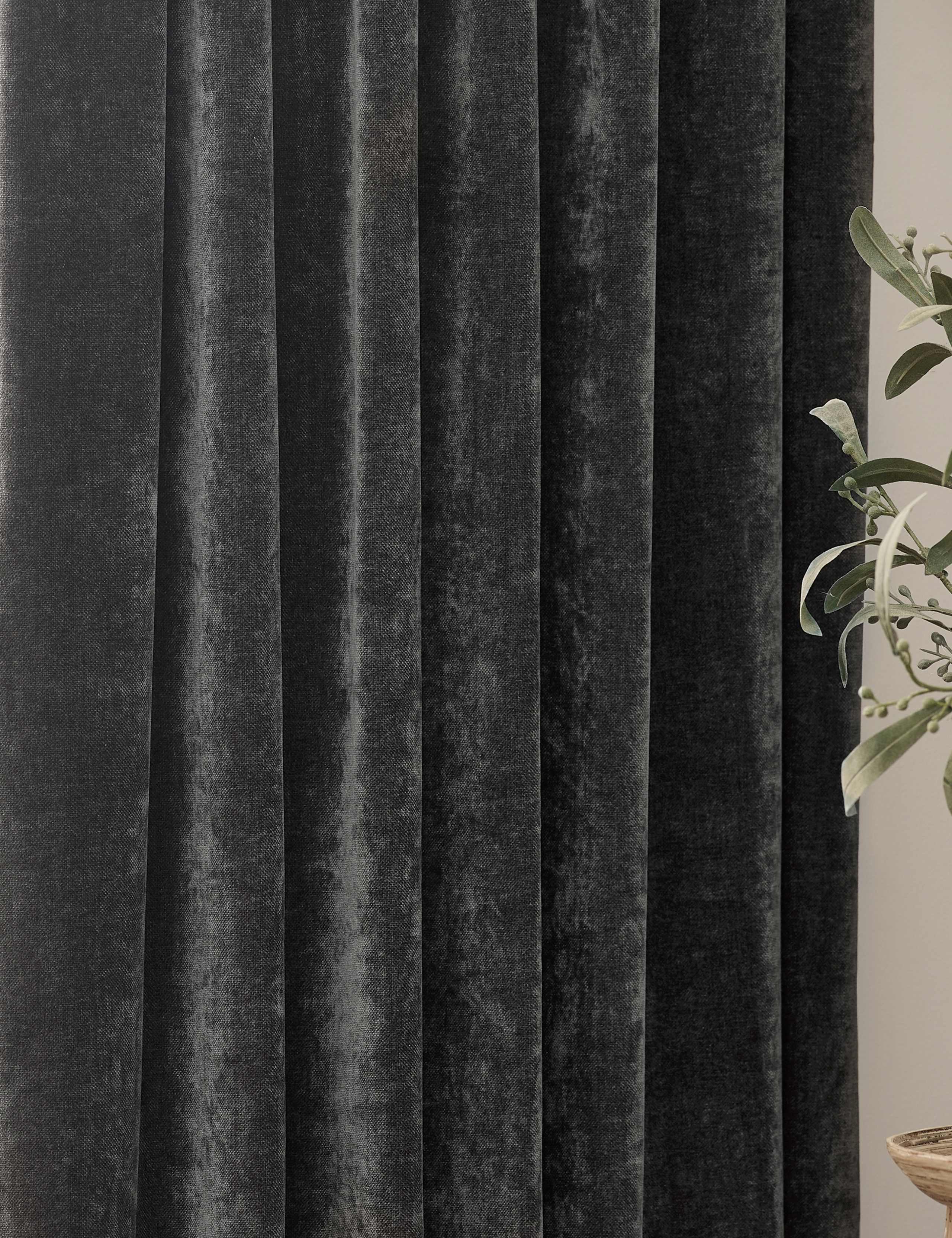 Chenille Velvet Pencil Pleat Curtains 3 of 4