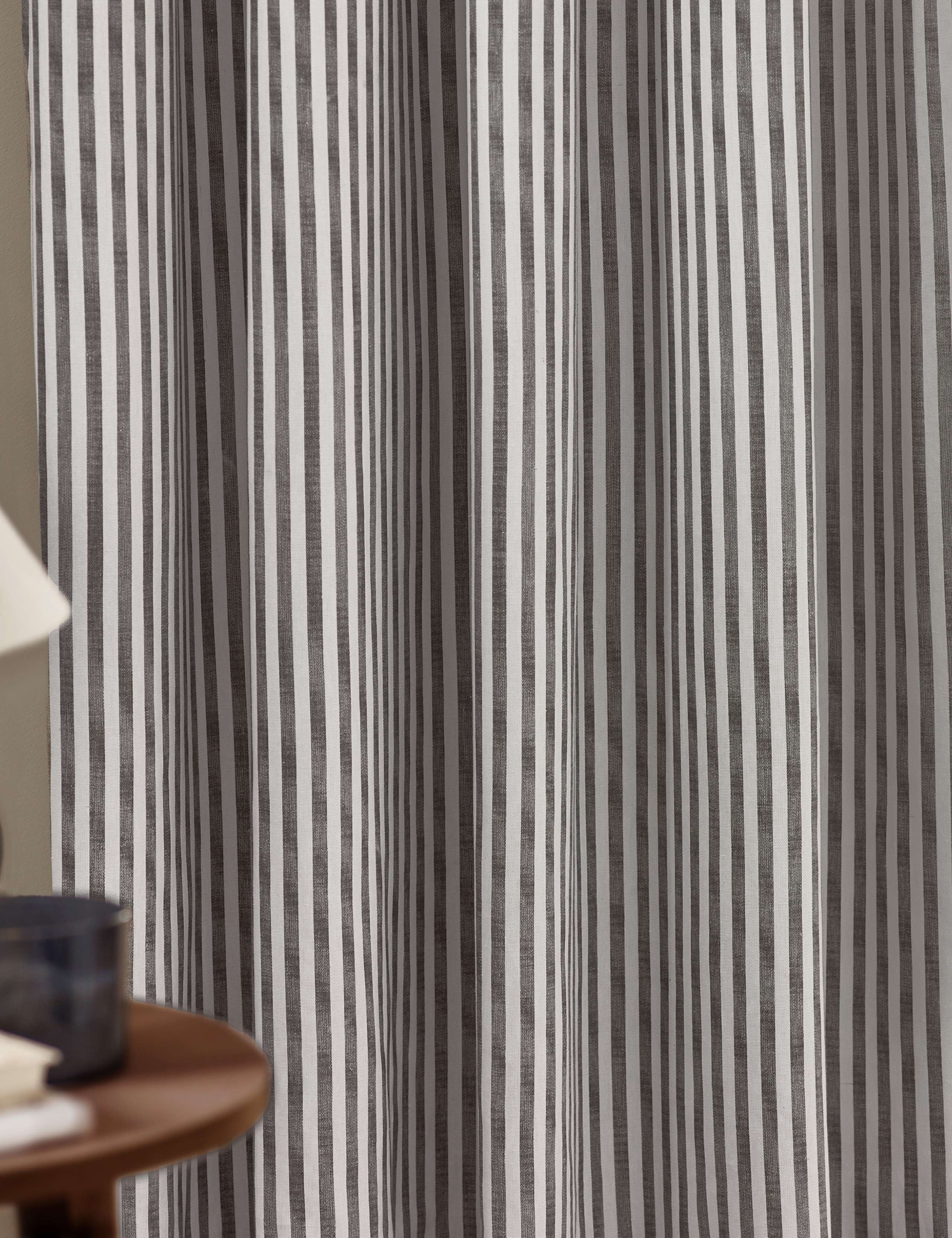 Hebden Pure Cotton Striped Curtains 3 of 4