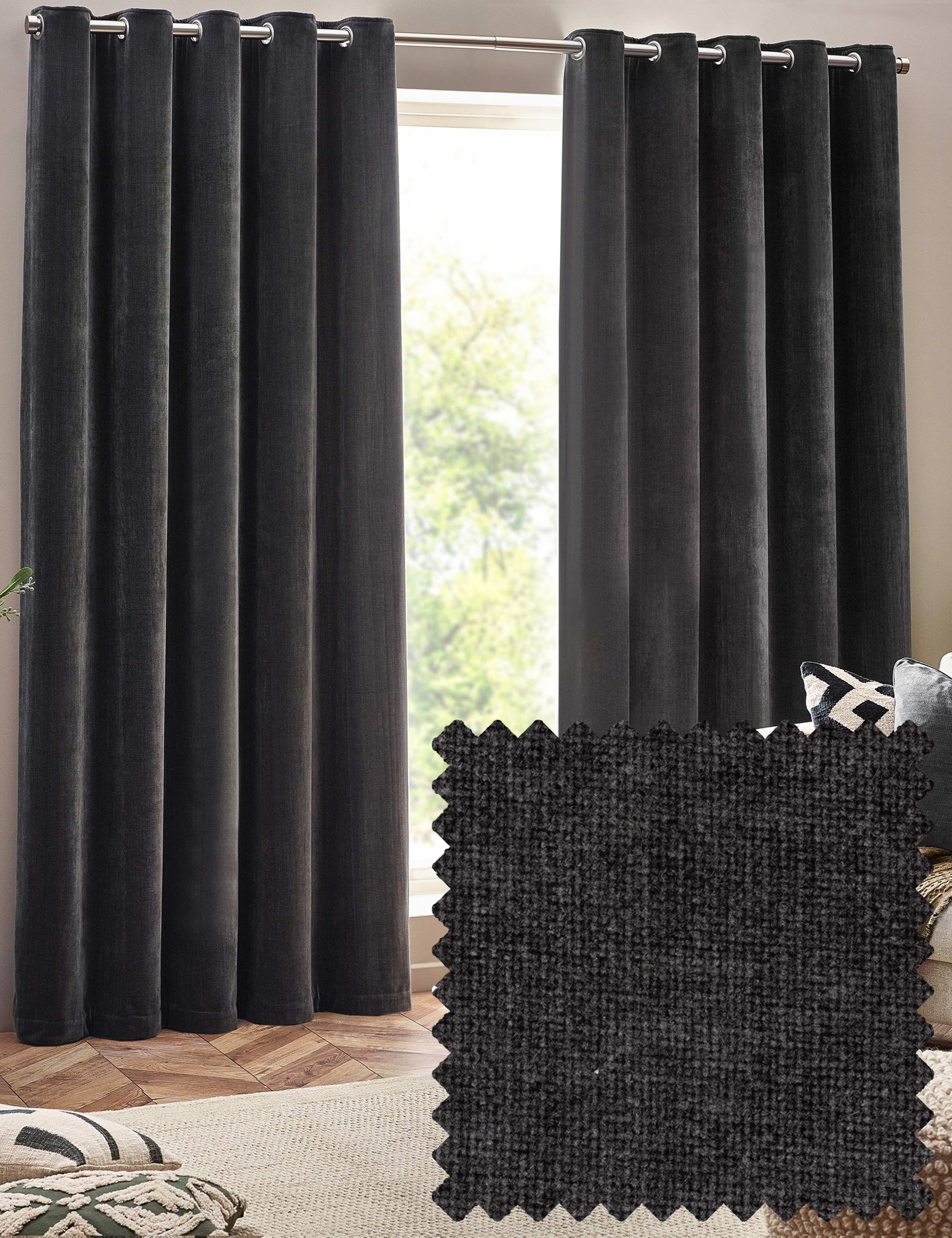 Chenille Velvet Eyelet Curtains 5 of 5