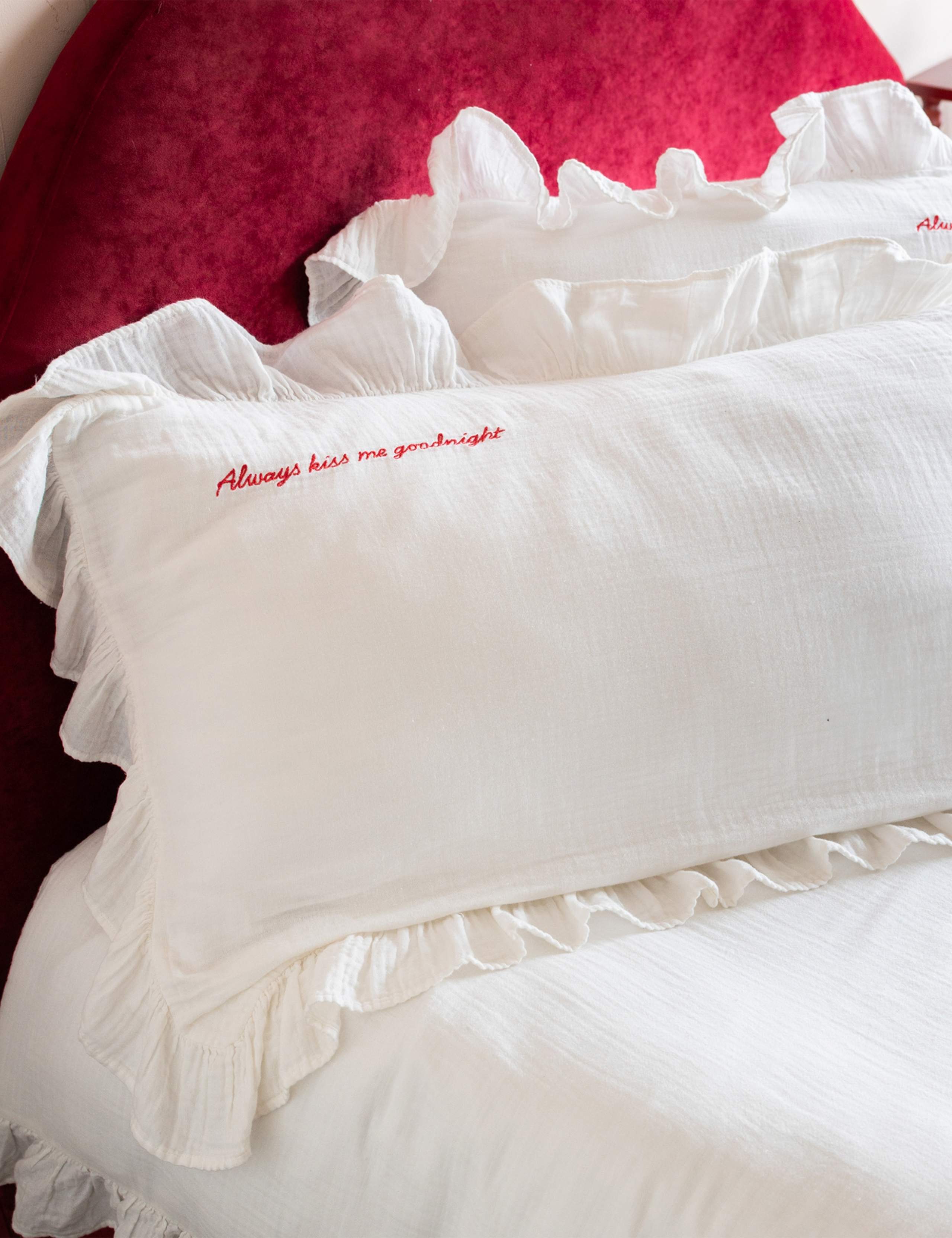 Pure Cotton Frill Trim Love Note Bedding Set 2 of 7