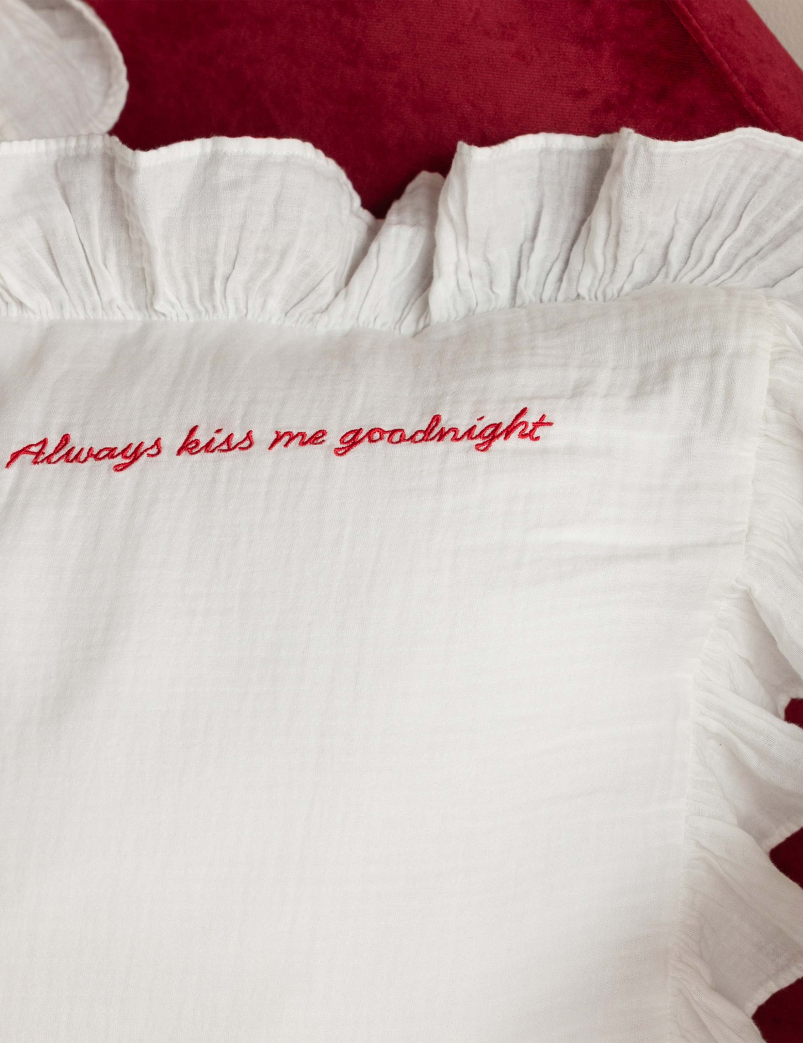 Pure Cotton Frill Trim Love Note Bedding Set 3 of 7