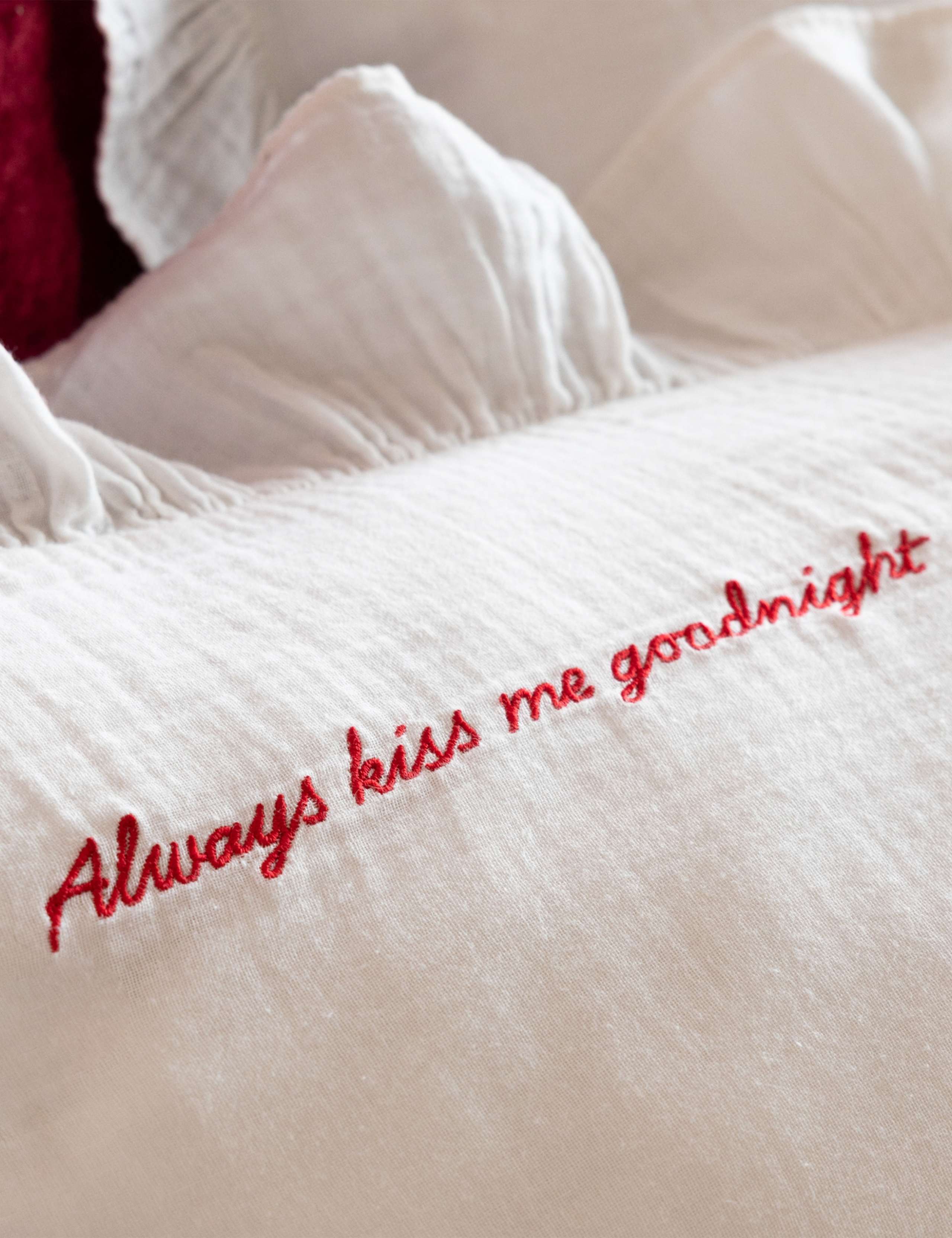 Pure Cotton Frill Trim Love Note Bedding Set 4 of 7