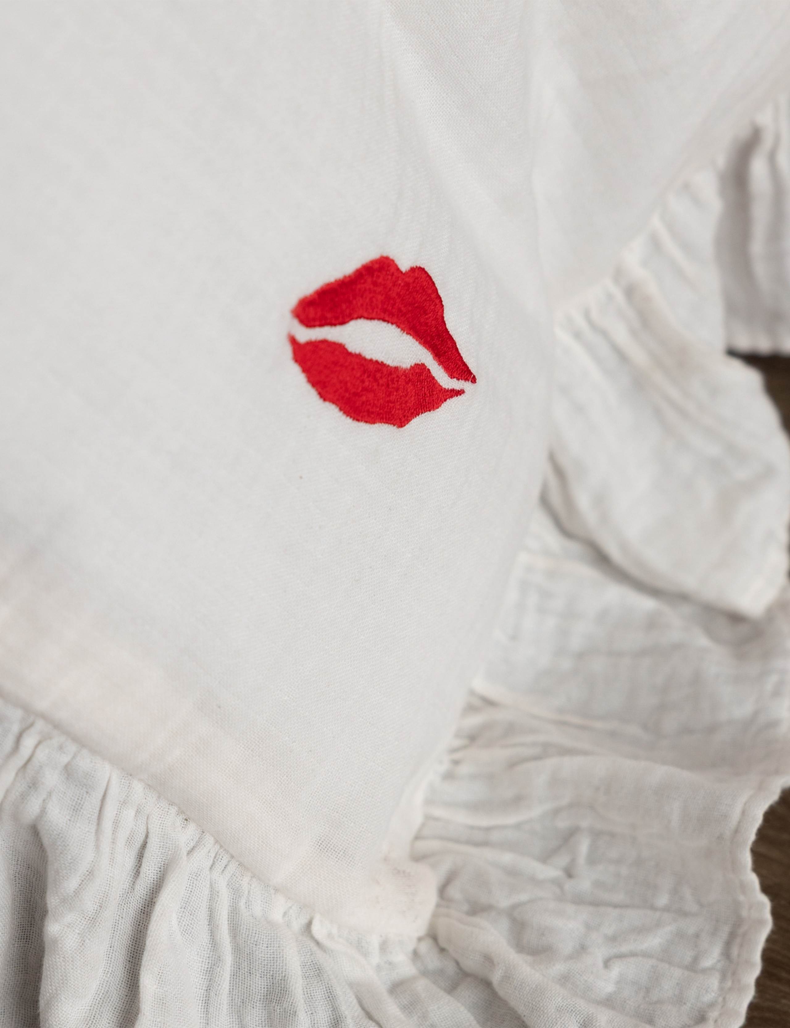 Pure Cotton Frill Trim Love Note Bedding Set 7 of 7