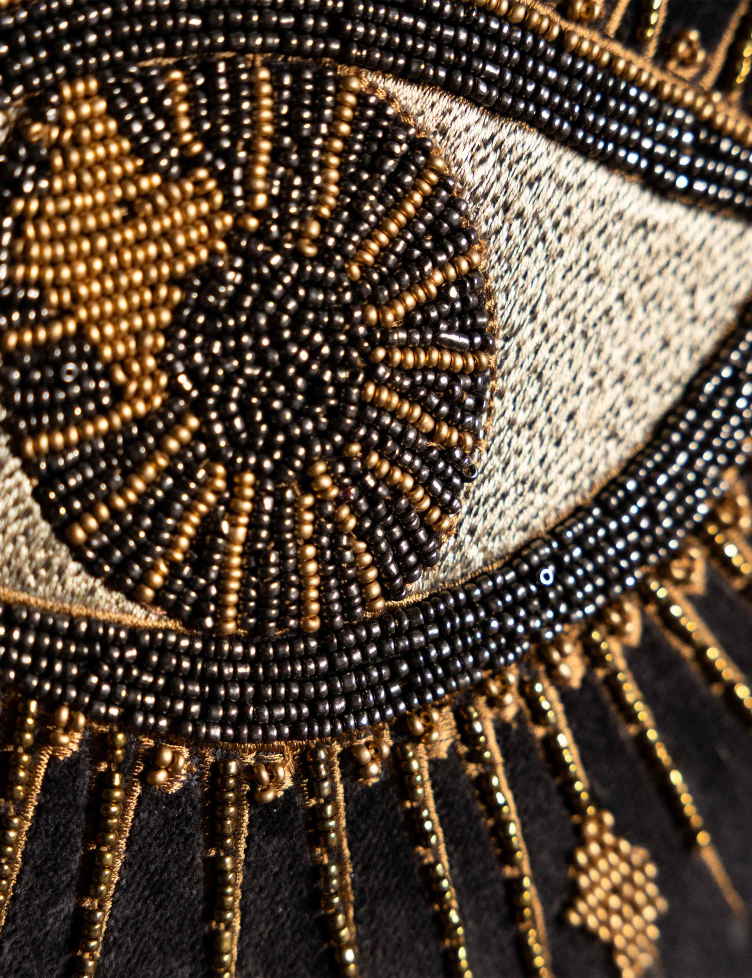 Beaded Eye Velvet Embellished Cushion 3 of 5