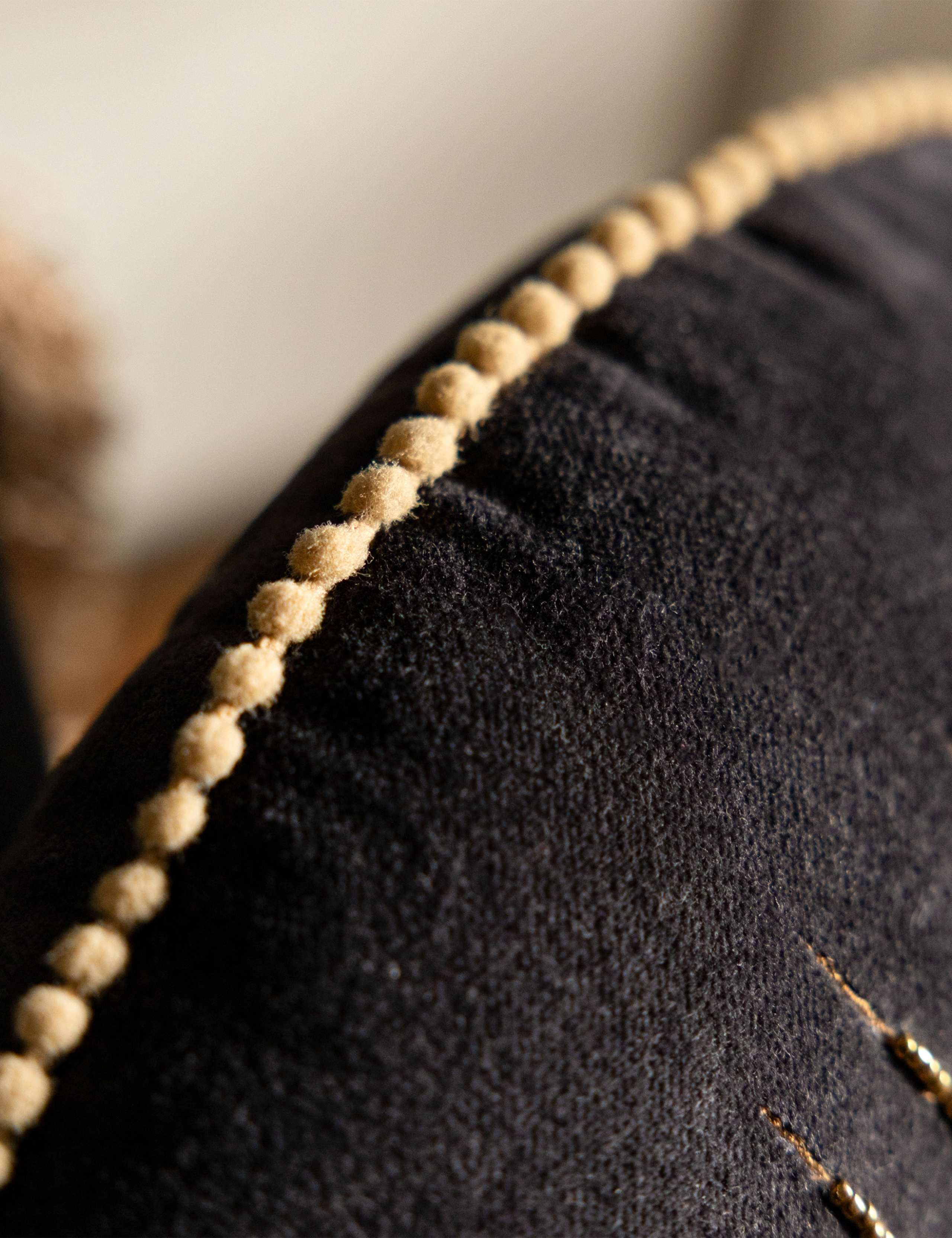 Beaded Eye Velvet Embellished Cushion 5 of 5