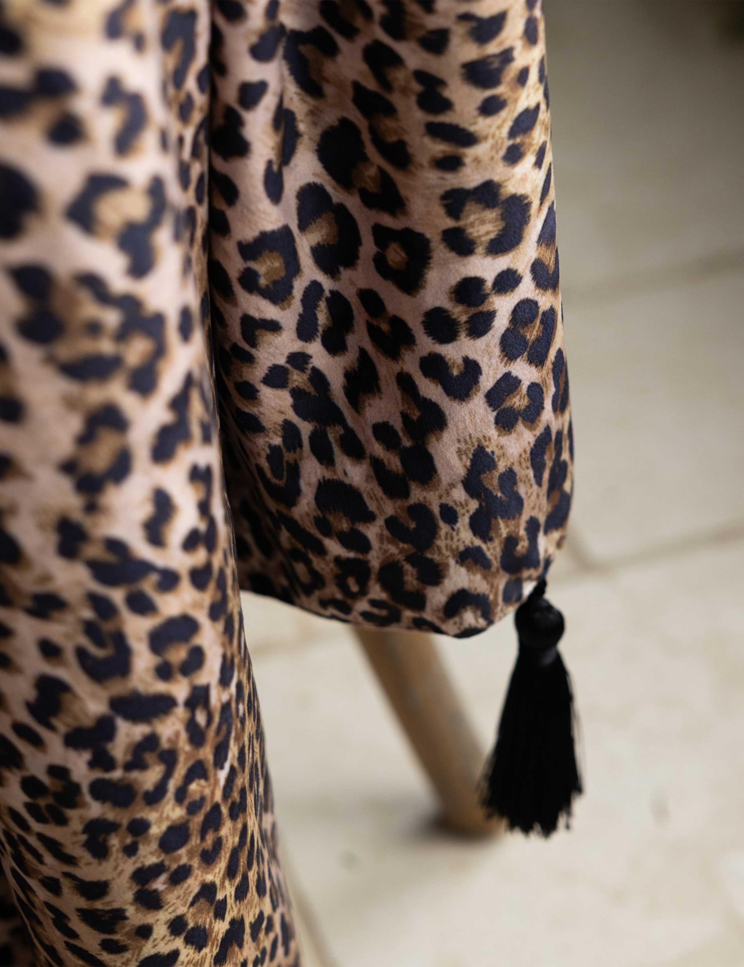 Velvet Leopard Love Tasselled Throw 4 of 5